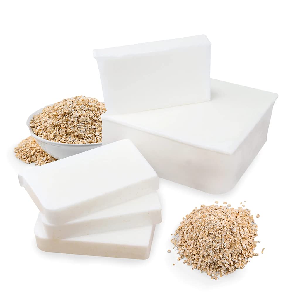 Primal Elements Oatmeal - Moisturizing Melt and Pour Glycerin Soap Base for Crafting and Soap Making, Easy to Cut - 2 Pound