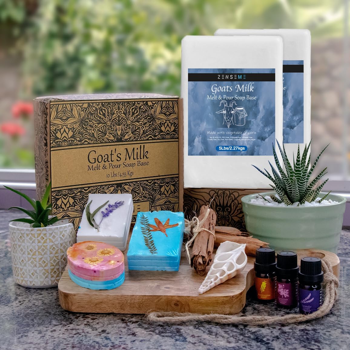 10 LBS Goats Milk Soap Base | Melt and Pour Supplies Kit for Soap Making - SLS/SLES & PEG free | Gentle & Natural Organic Vegetable Ingredients | Make Your Own Bulk For Adult Soapmaker - Easy to Cut