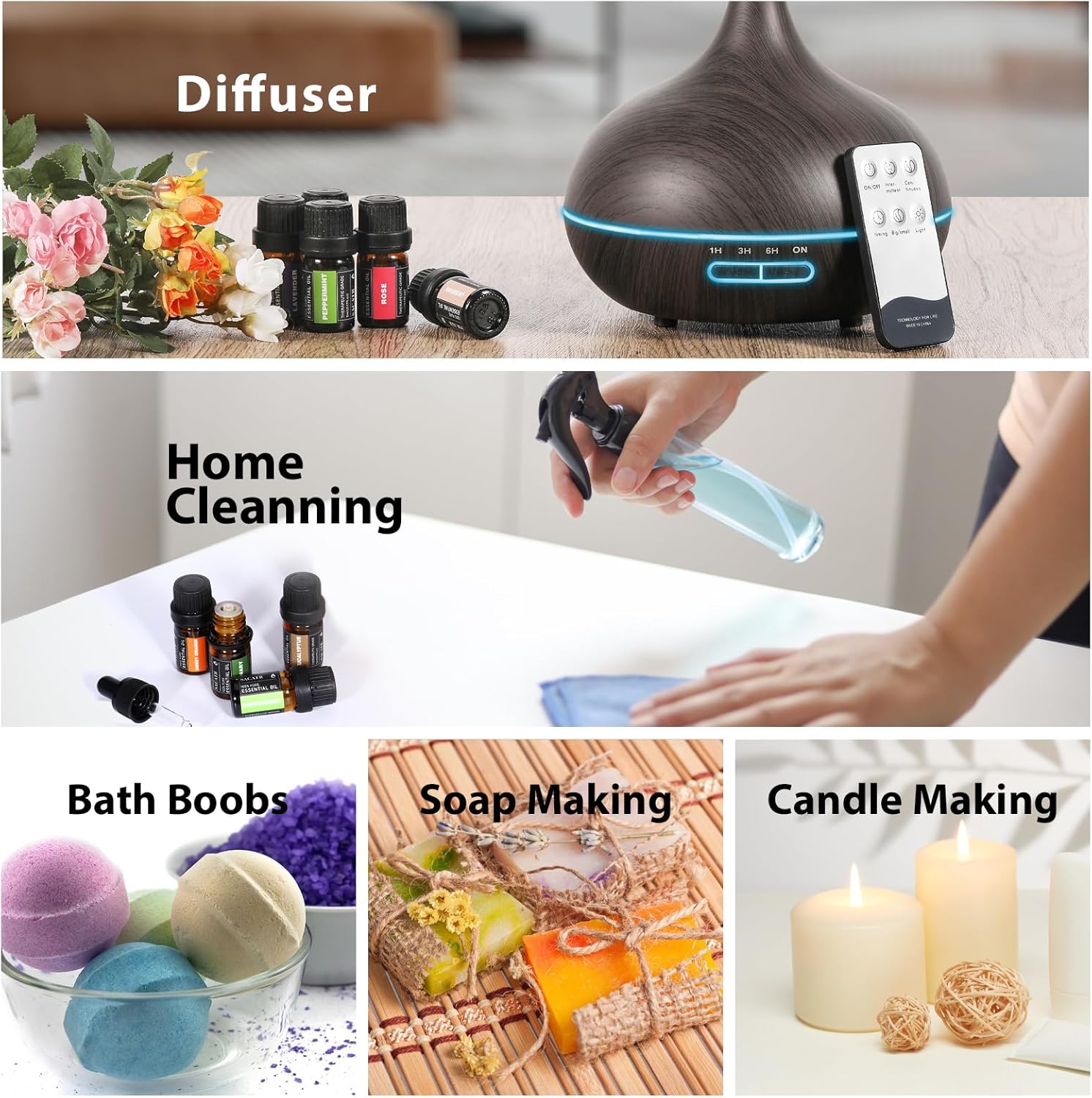 SACATR 60 Bottles Premium Essential Oils Set - Natural Essential Oils for Diffuser, Humidifier, Candle and Soap Making(60x5 ML) - Image 2