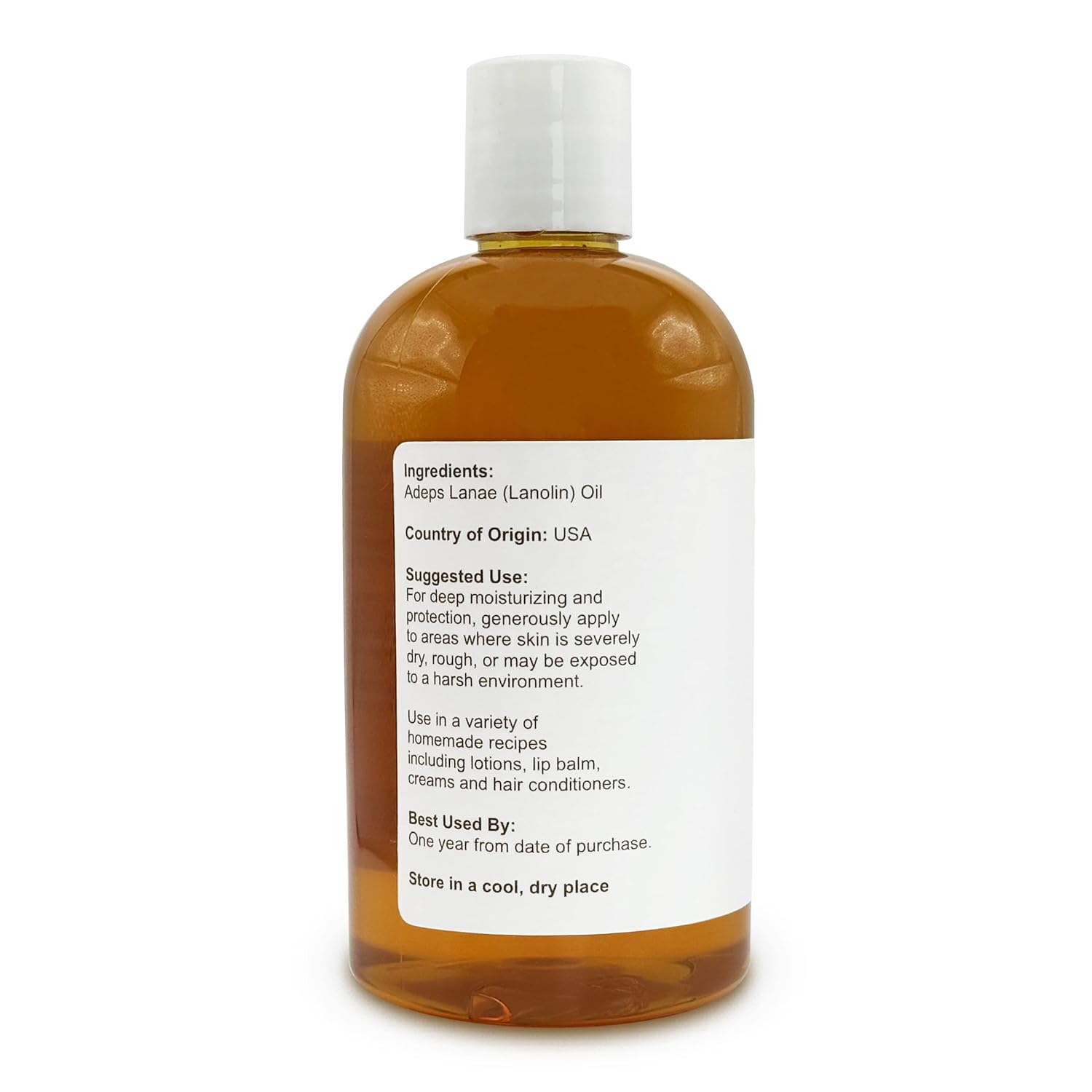 Soapeauty Lanolin Oil 100% Natural | Moisturizing Carrier Oil for Skin, Lips & Hair | Cosmetic & Soap Making Ingredient | DIY Formulations | 12 fl oz