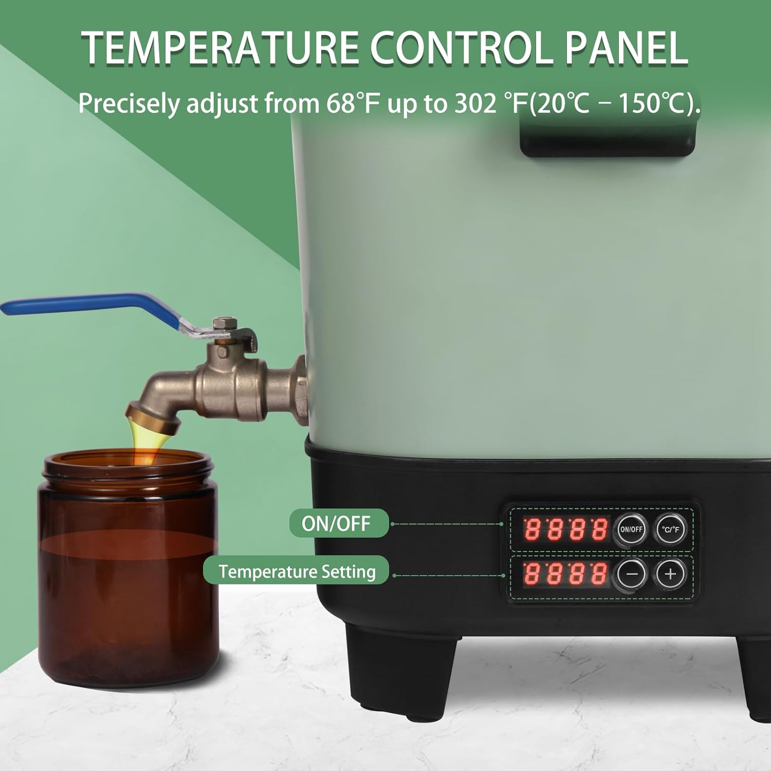 Electric Wax Melter Pot for Candle&Soap Making-Large 7Qts Capacity, Digital Temperature Panel with Spout, Non-Stick, V Bottom for Easy Pour&Clean