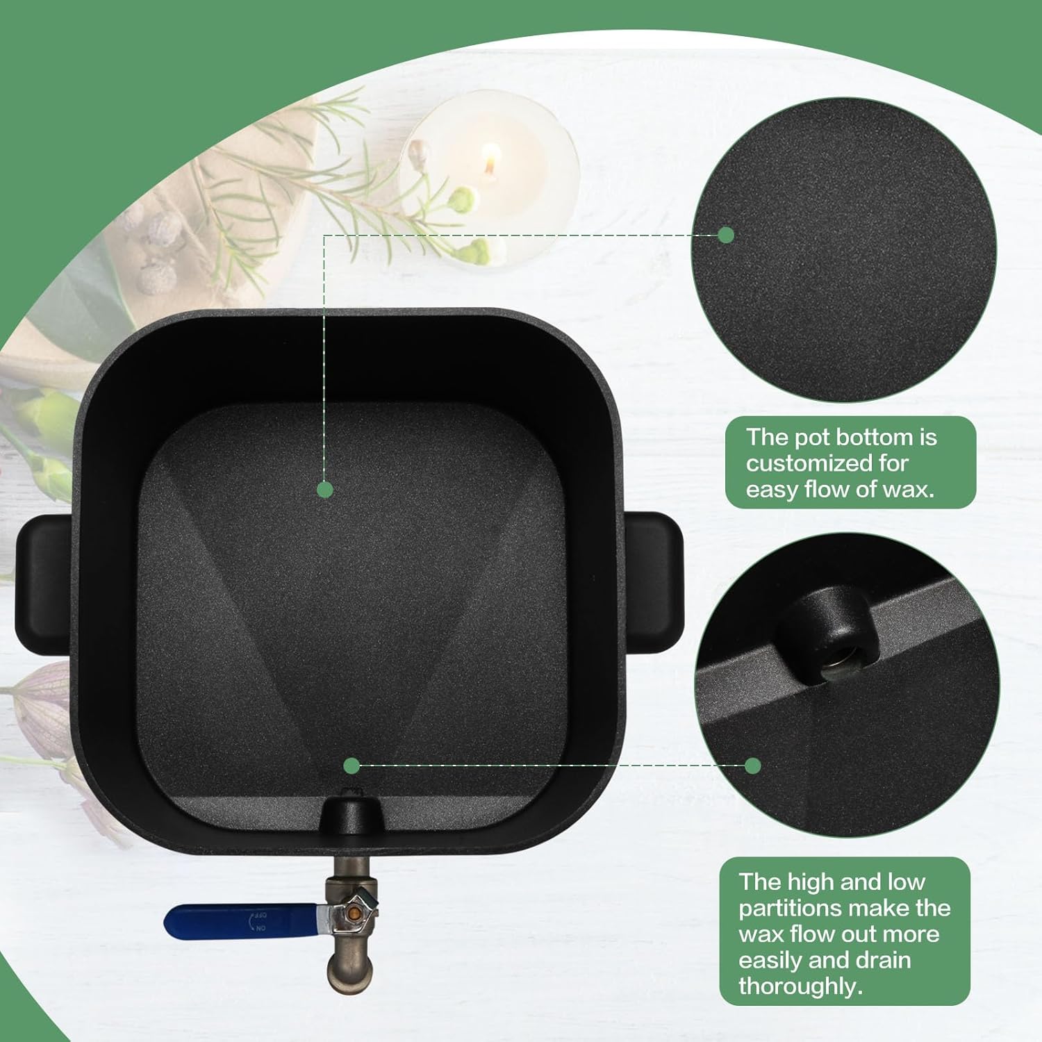 Electric Wax Melter Pot for Candle&Soap Making-Large 7Qts Capacity, Digital Temperature Panel with Spout, Non-Stick, V Bottom for Easy Pour&Clean - Image 2