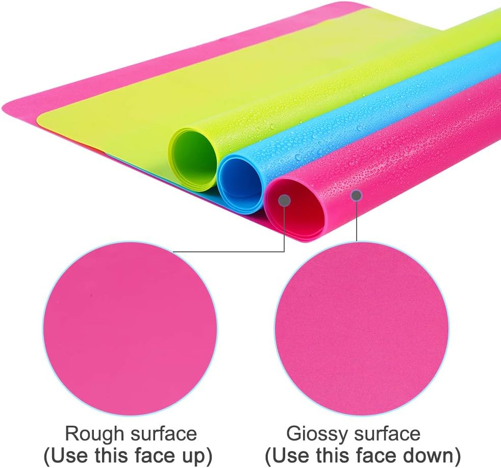 3 Pack Silicone mat Large Silicone Sheets for Crafts, Liquid, Resin Jewelry Casting Molds Mat, Silicone Placemat 15.7u201D x 11.8u201D (Blue & Rose Red & Green)