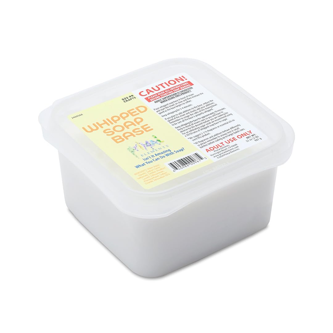Primal Elements Whipped Soap Base - Moisturizing Glycerin SoapBase for Crafting and Soft Soap Making - 2 Pound