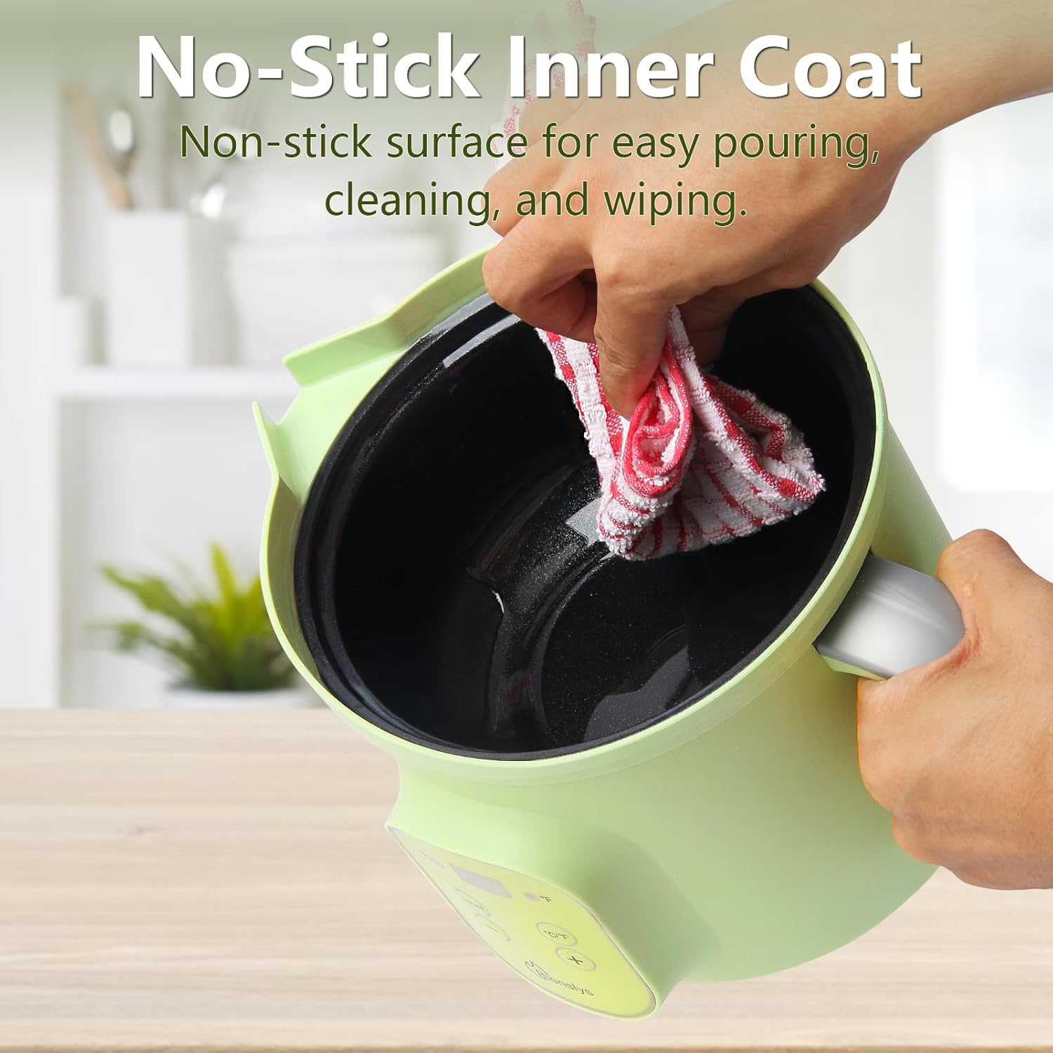 Bienslys Digital Wax Melter Pot, 1.6Qts Electric Candle & Soap Making Warmer with Adjustable Thermostat (90-300°F), Non-Stick Coating & Drip-Free Spout - for Wax Melting, Candle Making, DIY Crafts - Image 4