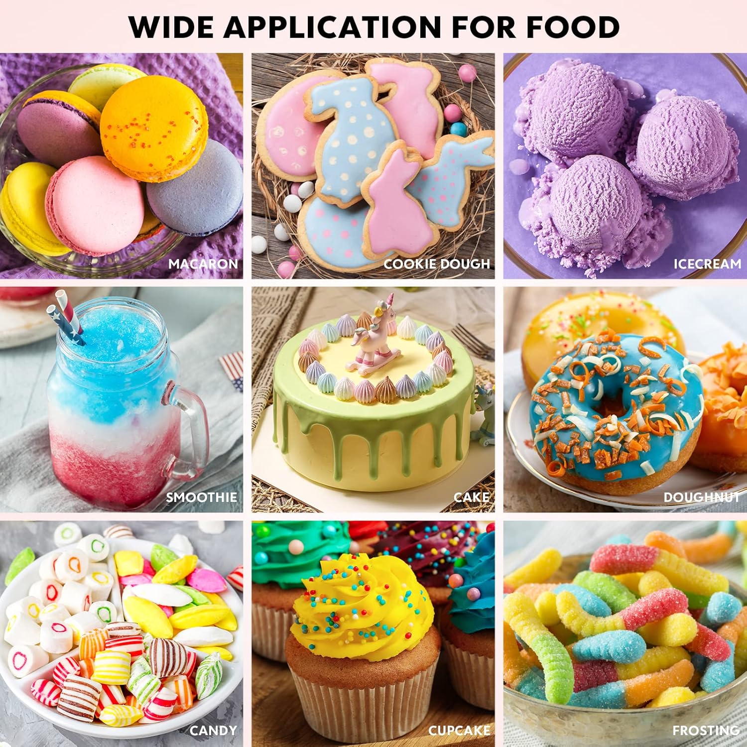 Food Coloring Set - 12 Color Food Grade Vibrant Food Dye Tasteless Liquid Color for Cake Decorating, Baking, Easter Egg, Icing, Fondant, Cooking, Slime Making DIY Supplies Kit - 0.35 Fl. oz (10 ml)/Bottles