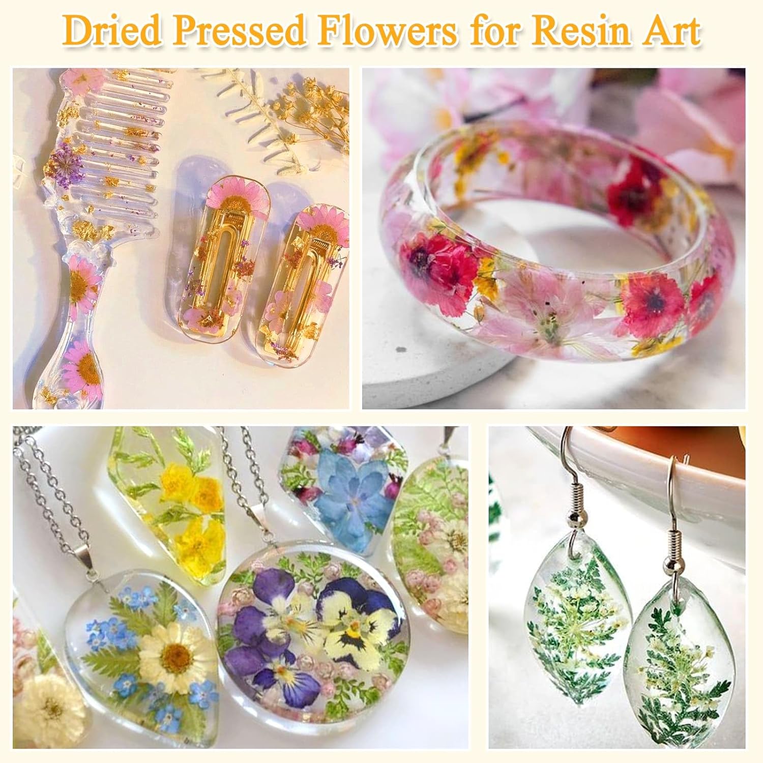 124 Pcs Dried Pressed Flowers for Resin Crafts, Real Pressed Wildflowers Natural Dry Leaves Bulk with Tweezer for Epoxy Resin Jewelry Molds, Candle Soap Making, Scrapbook, Bookmark, Nails Decor