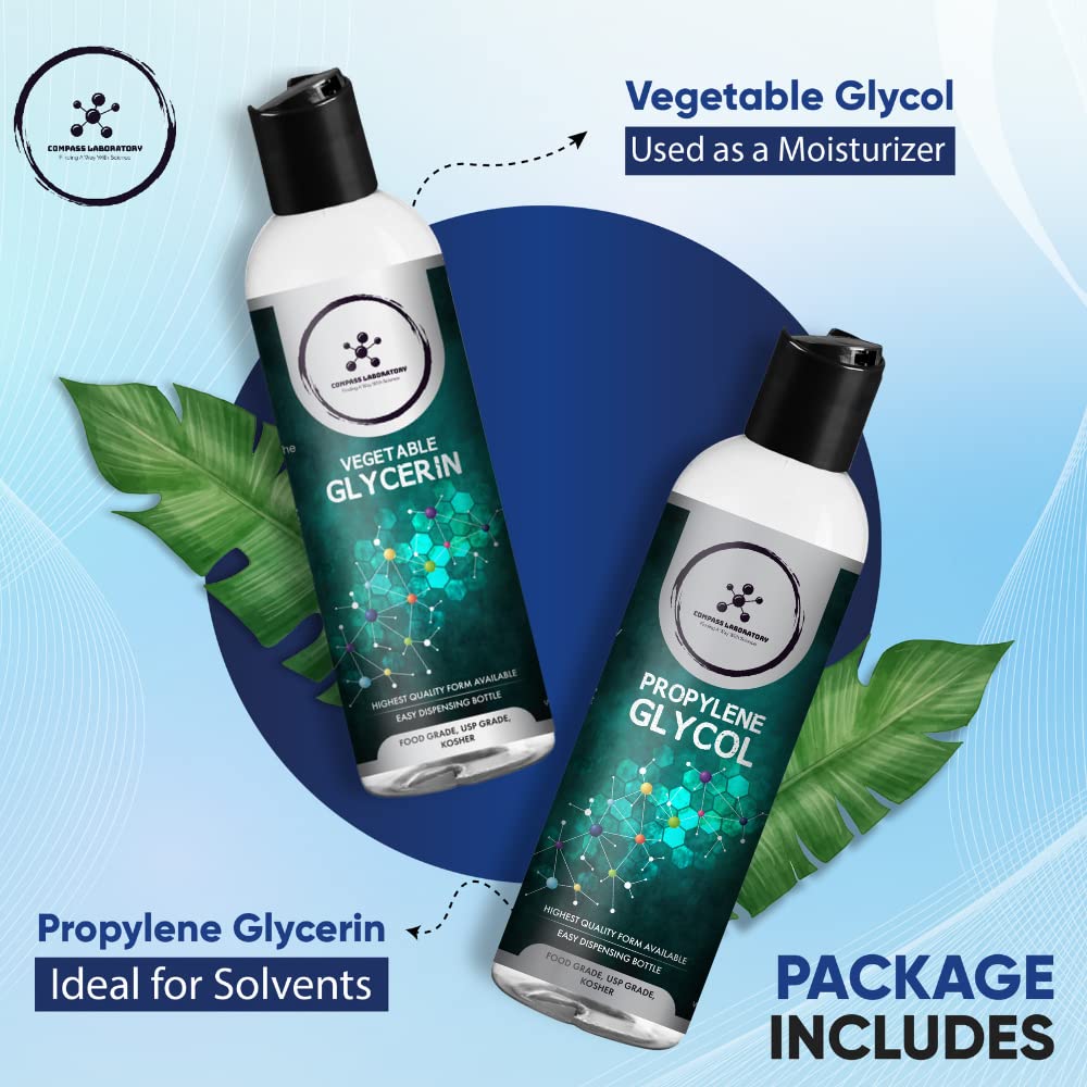 Compass Laboratory Propylene Glycol & Vegetable Glycerin - 500mL Each | USP-Grade, High-Purity Mixing Solutions - Image 6