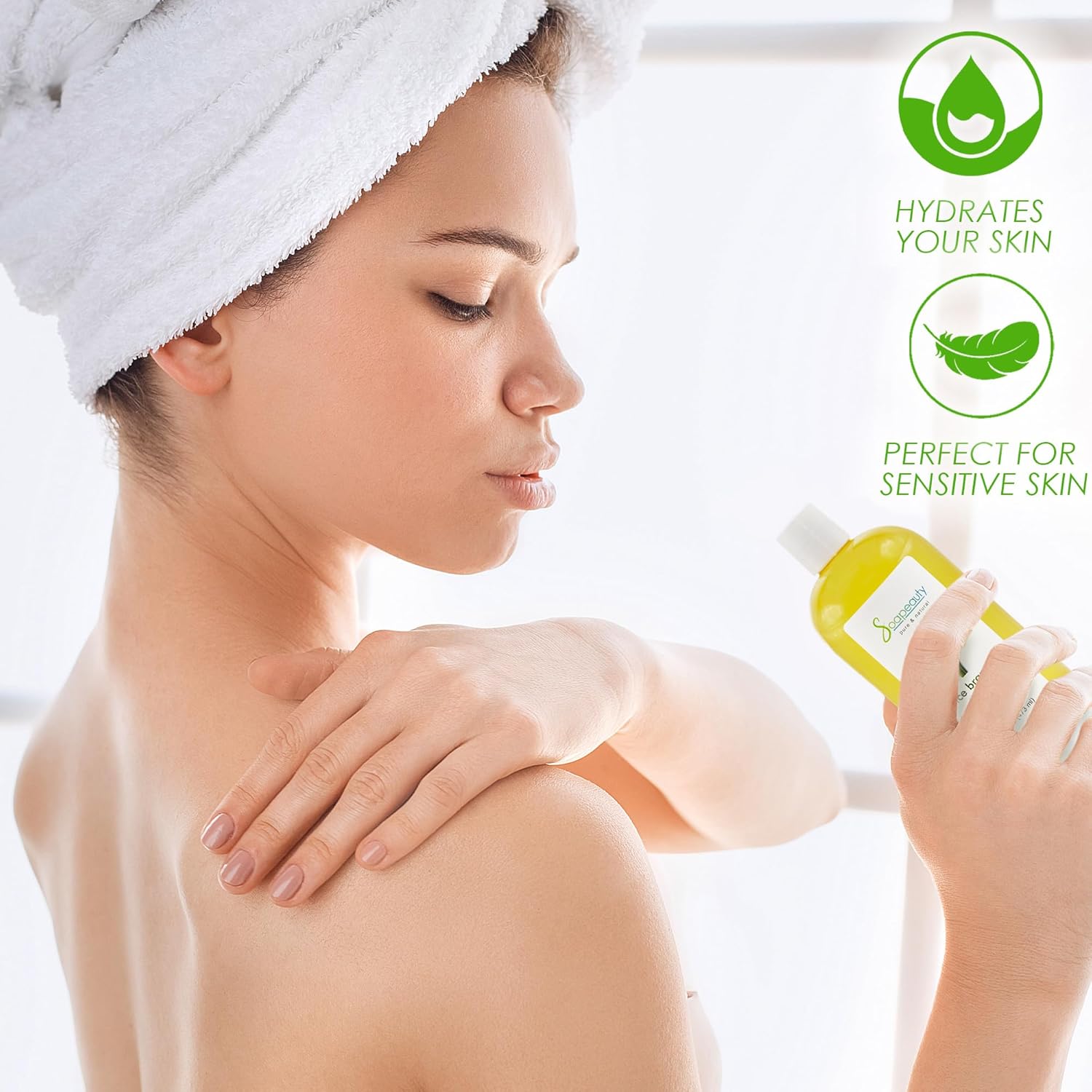 Soapeauty Rice Bran Oil | Cold Pressed 100% Pure & Natural Available in Bulk | Carrier for Essential Oils, Face, Hair, Nails, Skin Moisturizer, Soap Making, DIY | 32 fl oz