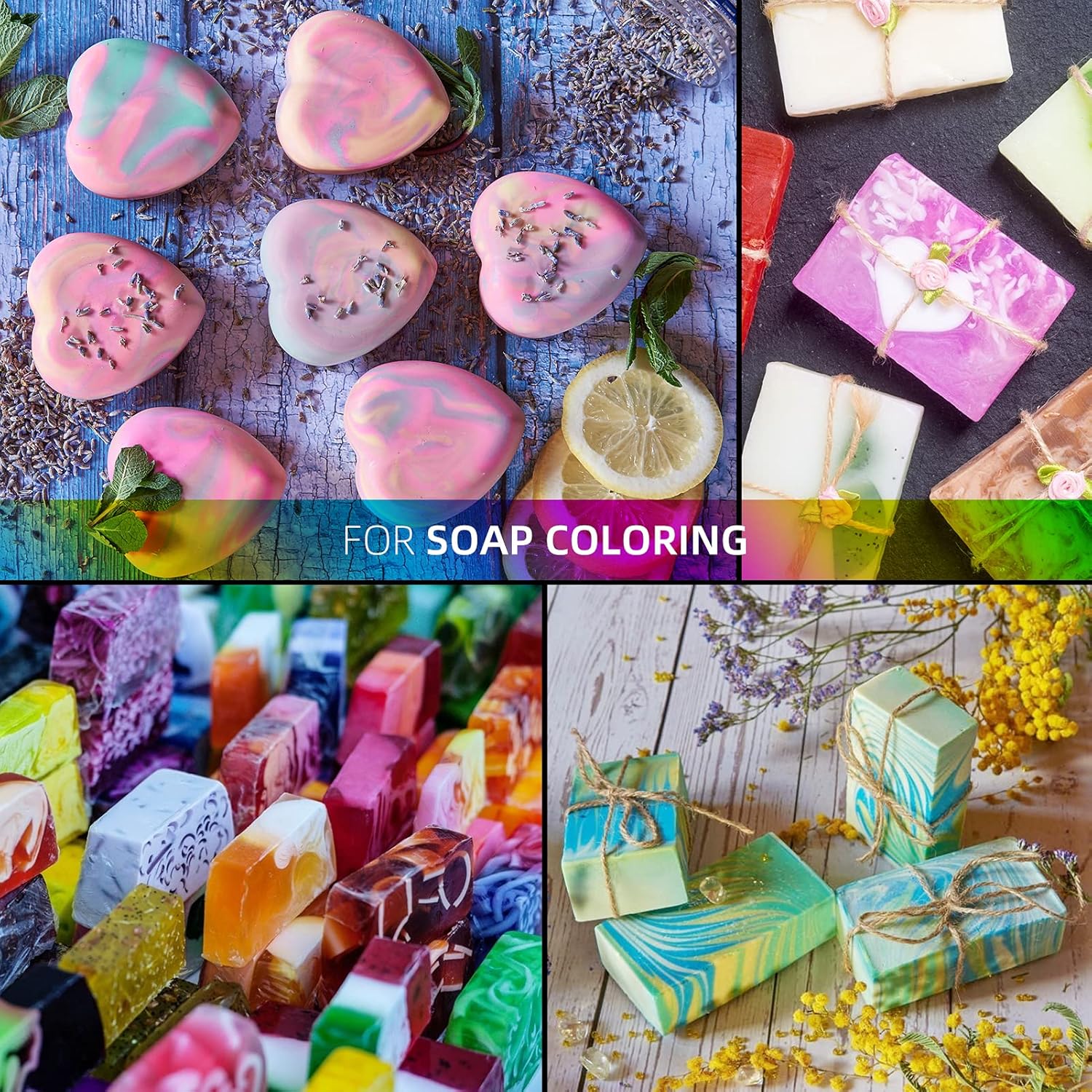 20 Colors Bath Bomb Soap Dye - Wayin Food Grade Skin Safe Liquid Based Colorant, Vibrant Concentrated Neon Soap Coloring for Soap Making DIY Bath Bomb Kit Bath Salt Crafting Slime Clay - Image 3