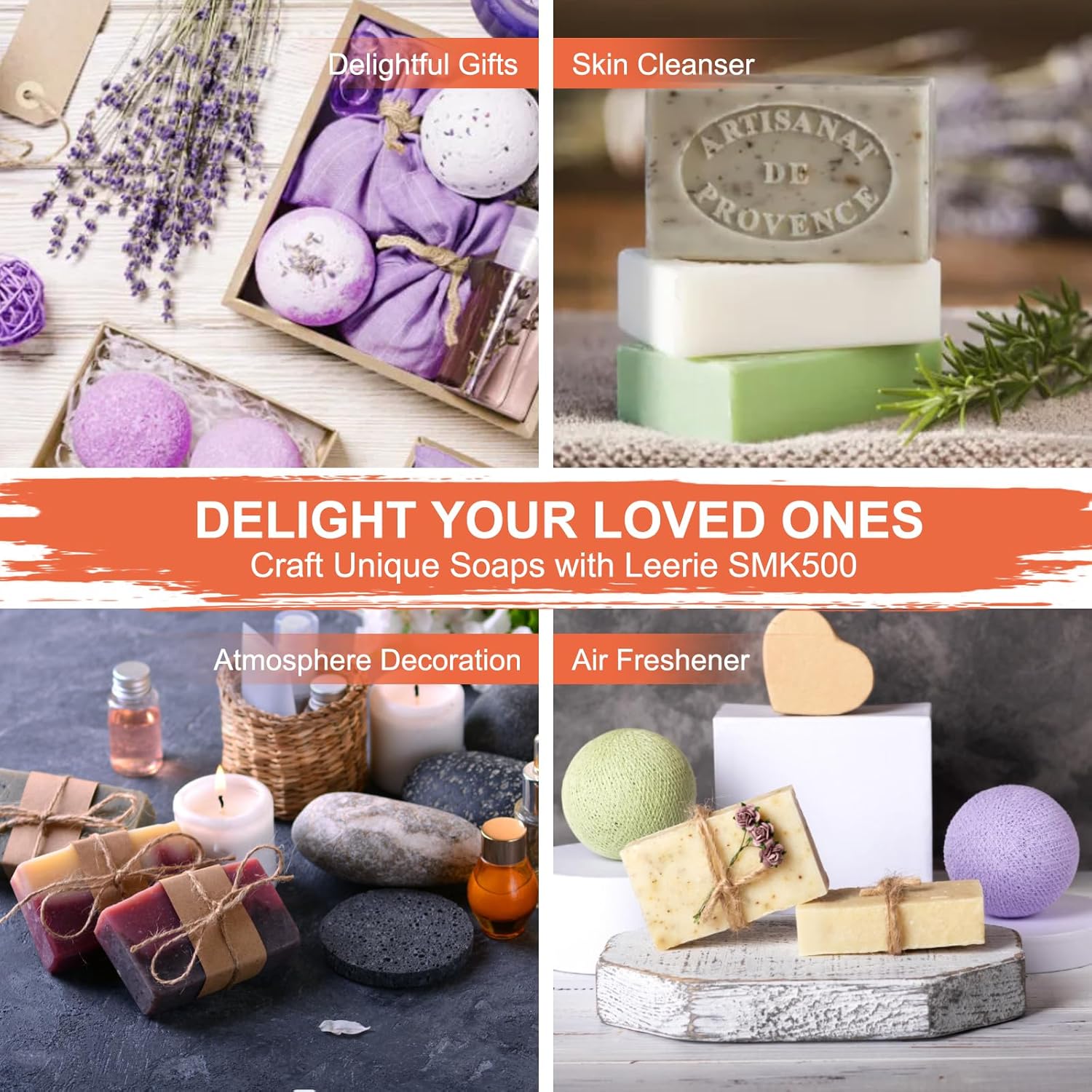 Leerie 3.6Lbs Soap Making Kit with Electronic Hot Plate, 1.6 Lb Glycerin Soap Base, Pouring Pot, Silicon Mold, Spoon,3 Essential Oils for Soap Making,3 Liquid Dyes, Melt & Pour Soap DIY Kits SMK500 - Image 5