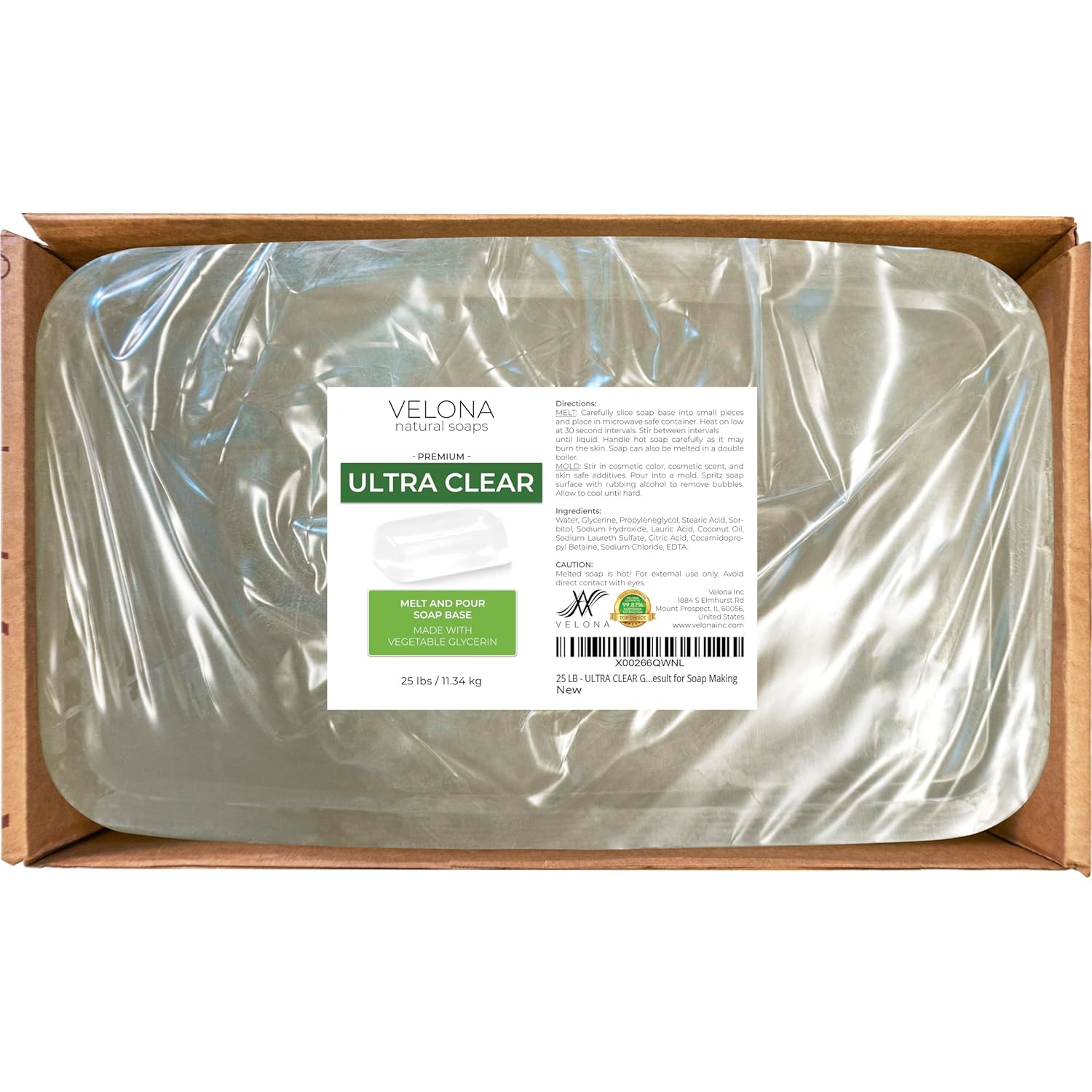 velona 25 LB - Ultra Clear Melt & Pour Glycerin Soap Base Bulk Melt and Pour | Transparent Natural Bar For The Best Result for Soap Making - Image 4