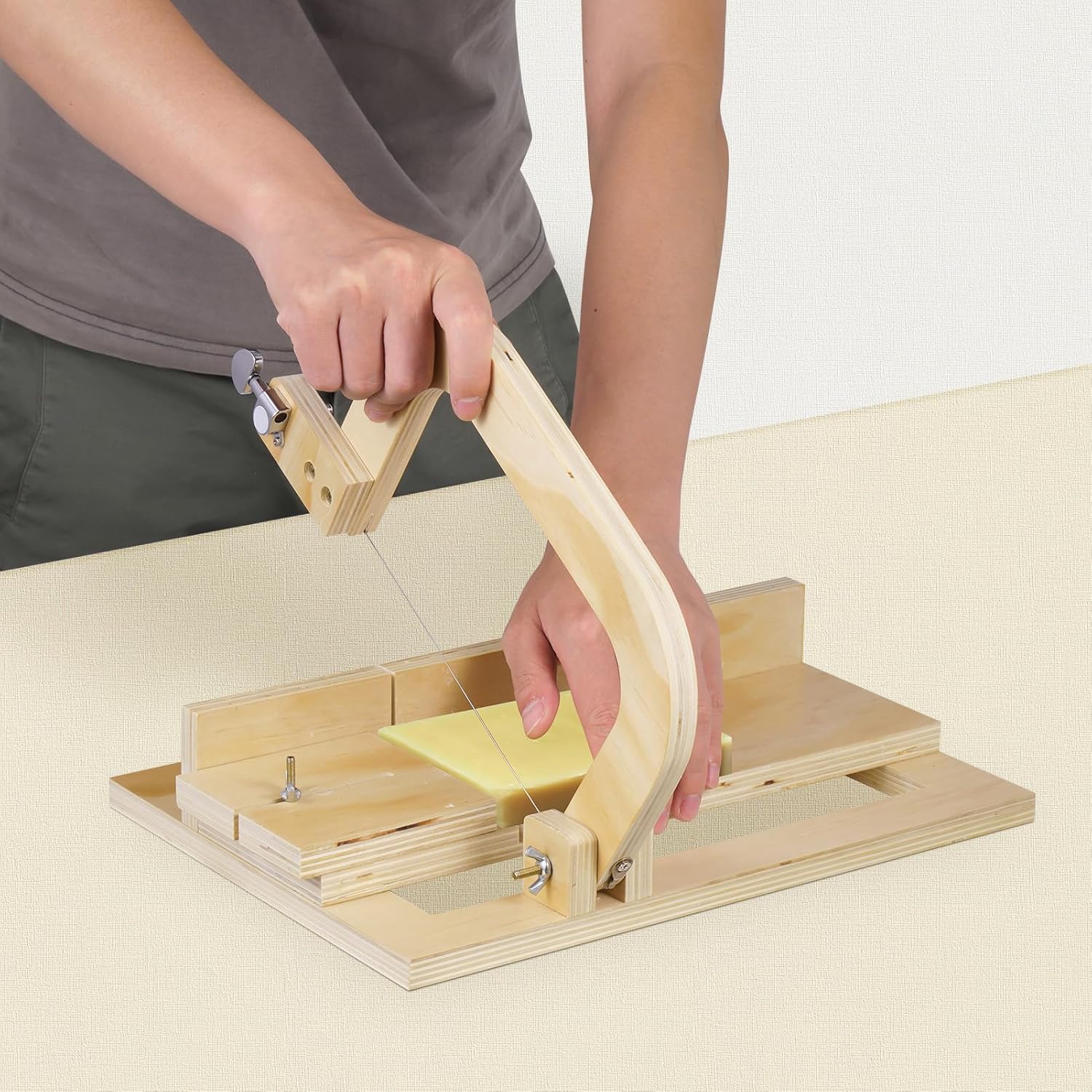 Kartols Wooden Soap Cutter,Adjustable Handmade Soap Making Supplies, Perfect for Soap Making Loaf Slicer, Essential Tool for Crafting Enthusiasts