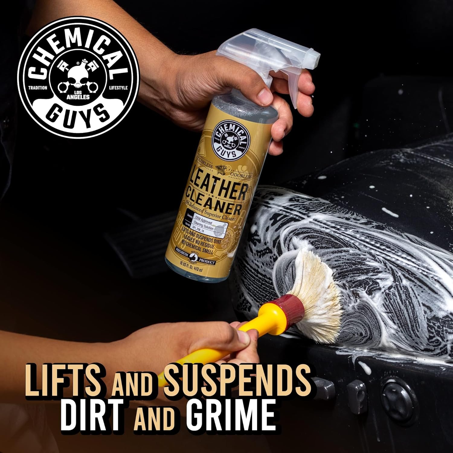 Chemical Guys Leather Cleaner and Conditioner Kit - 2 Bottles (4 oz Each), Car Cleaner and Conditioner, Safely Cleans & Conditions Leather Car Interiors, Furniture, Shoes, Boots, Bags, Apparel & More