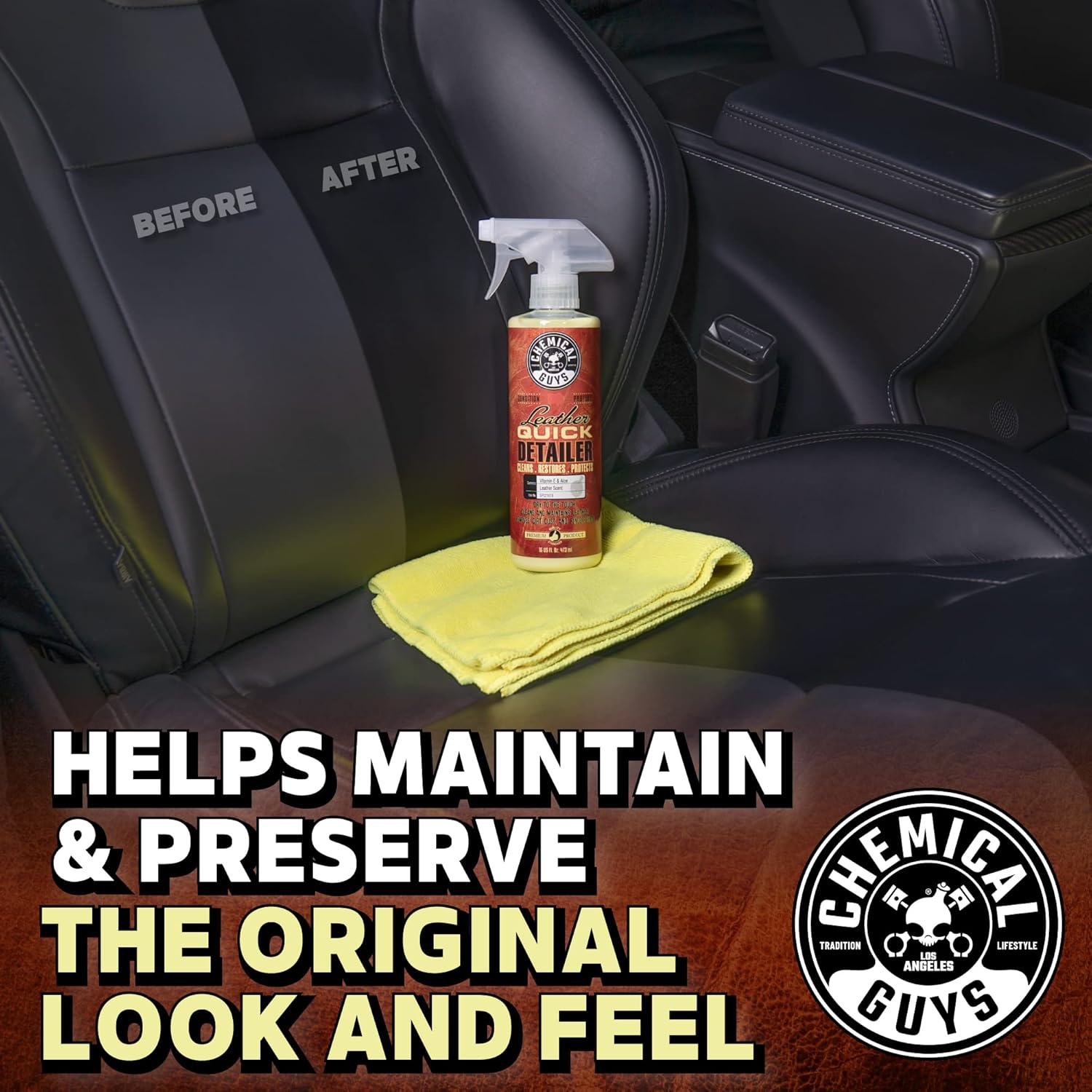 Alternative view of Chemical Guys Leather Quick Detailer - Interior Cleaner and Conditioner for Natural, Synthetic, Pleather, and More, Safe for Car Seats, Furniture, Apparel, Shoes & Boots, Leather Scented - 16 fl oz