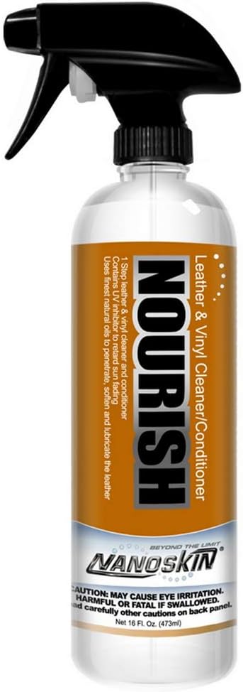Nanoskin NOURISH One Step Leather Cleaner & Conditioner 1 Gallon u2013 Revitalizes All Types of Leather: Furniture, Auto Interiors, Shoes, Bags | Suitable for Natural, Synthetic, Pleather & more
