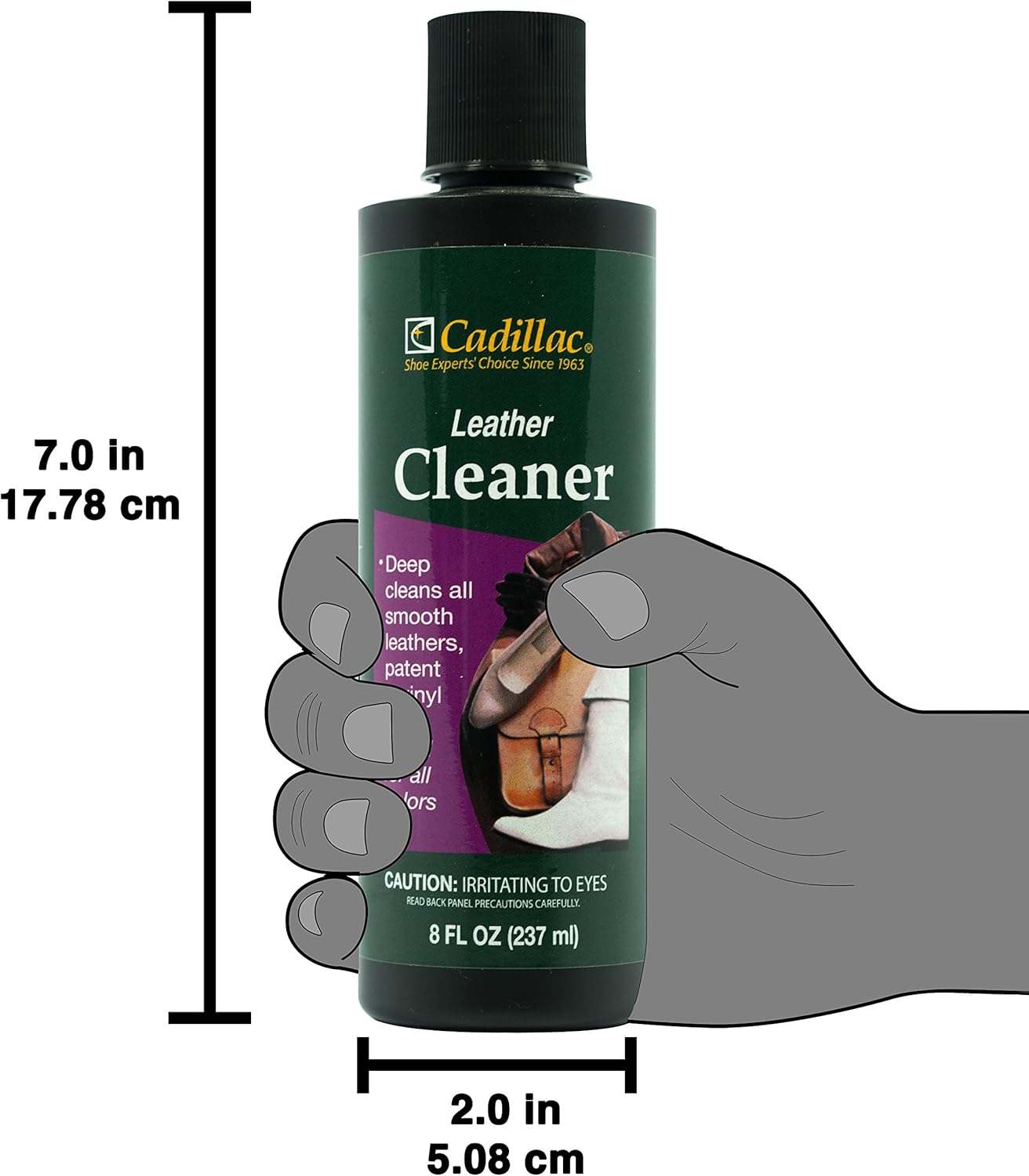 Cadillac Leather Cleaner - Great for Shoes, Boots, Handbags, Car Upholstery, Furniture- Removes Surface Dirt, Grime, Salt and More From Finished Leathers - Image 5