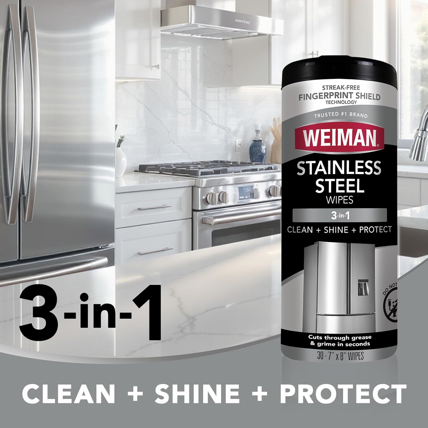 Alternative view of Weiman Stainless Steel Wipes and Leather Wipes - Clean and Polish Appliances for a Brighter and Longer Shine - Clean, Condition and Restore Leather Surfaces - Packaging May Vary