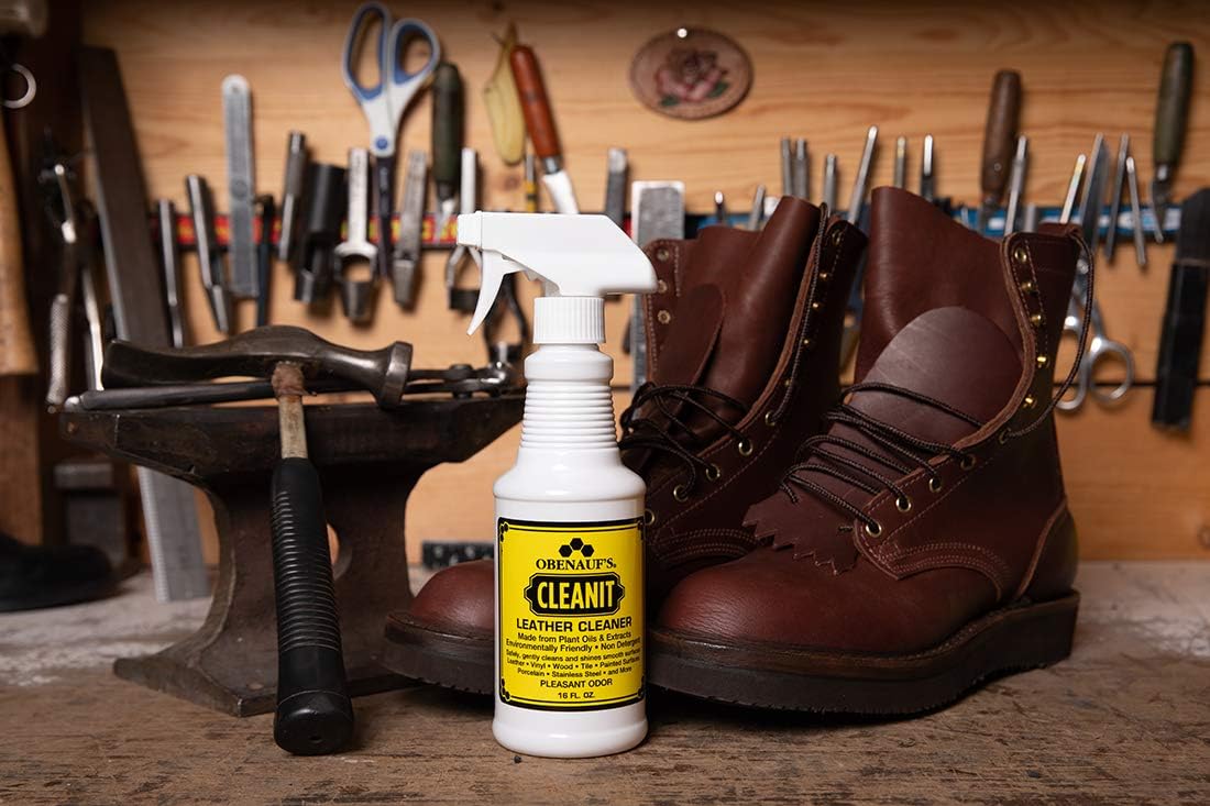 Alternative view of Obenauf's Cleanit Leather Cleaner - Natural Plant Oil Leather Cleaner for Boots, Furniture and Car Interior - Safe and Gentle Non-Detergent Oil Liquid Soap - Ready-to-use 16oz Spray Bottle