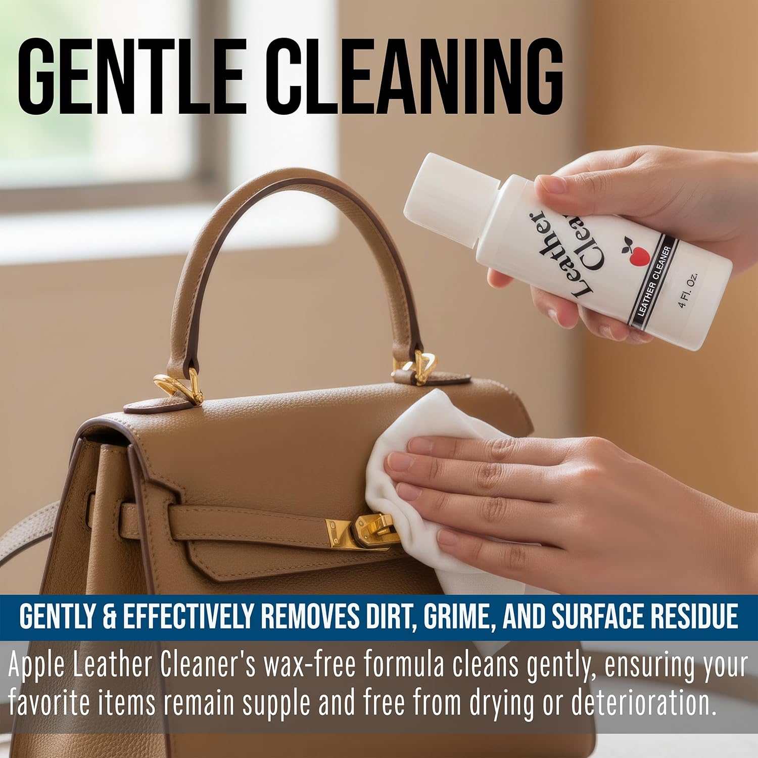 Alternative view of Apple Brand Leather Cleaner 4 oz - Great for Shoes, Boots, Handbags, Car Upholstery, Furniture - Removes Surface Dirt, Grime, Salt and More From Finished Leathers