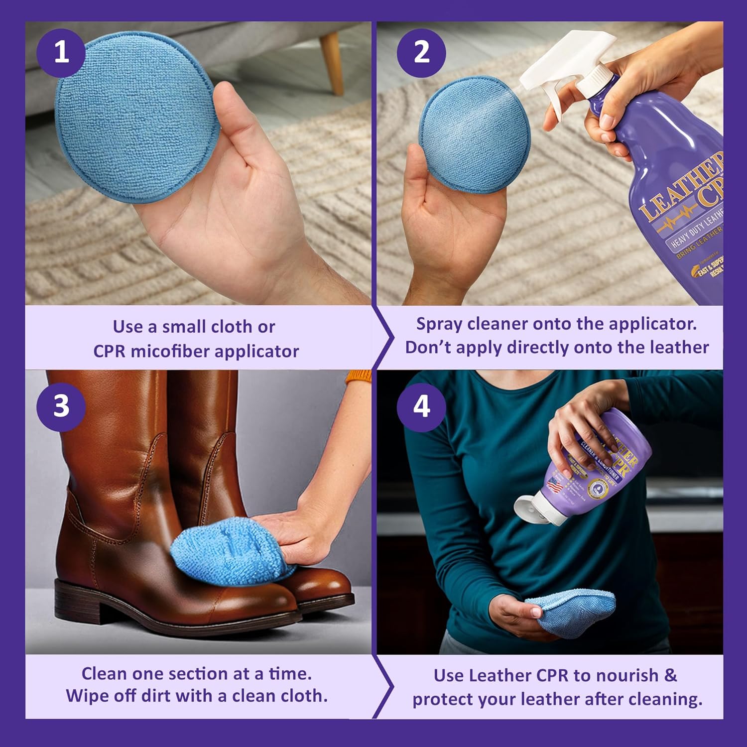 Alternative view of Leather CPR Heavy Duty Leather Cleaner 22oz - Car Interior Cleaner For Heavy Dirt & Grime, Heavily Soiled Furniture Leather Cleaner For Couch, Car Seat,Purses, Shoes, Boots, & More