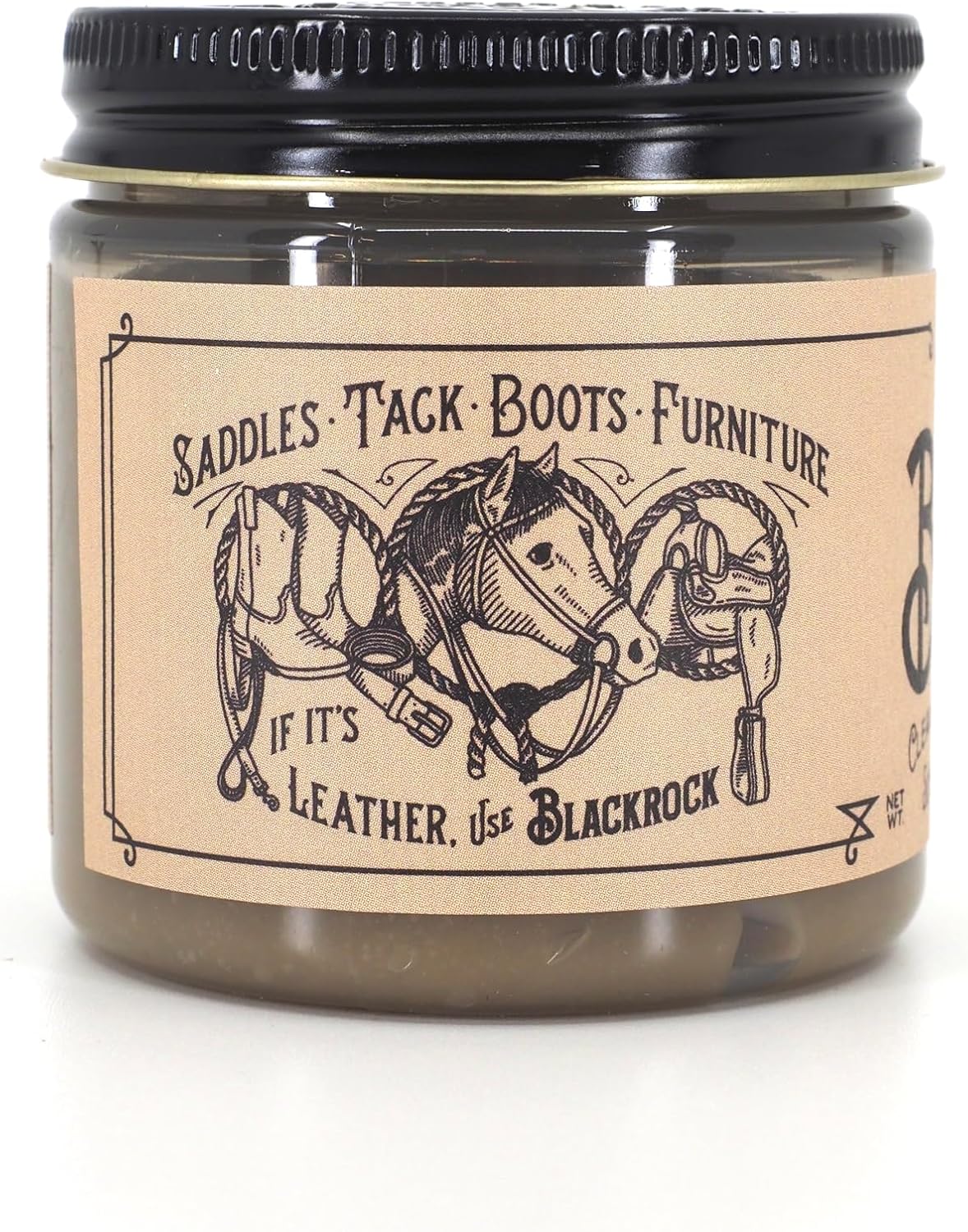 Blackrock LEATHER N RICH - Quality leather cleaner and conditioner, Made in the USA since 1976 - Leather care for boots, saddles, car interiors, furniture, horse tack. Easy to use.