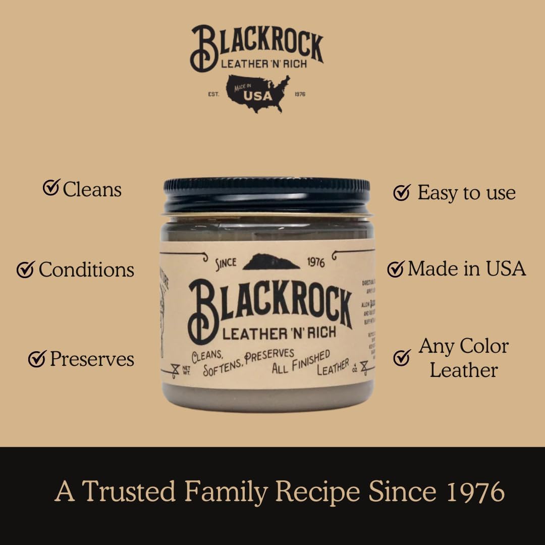 Alternative view of Blackrock LEATHER N RICH - Quality leather cleaner and conditioner, Made in the USA since 1976 - Leather care for boots, saddles, car interiors, furniture, horse tack. Easy to use.