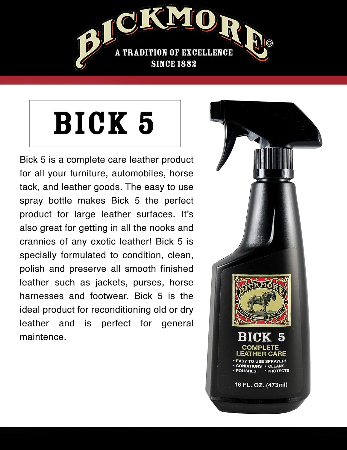 Alternative view of Bickmore Bick 5 Leather Cleaner & Conditioner 16oz Spray (2-Pack) Complete Leather Care