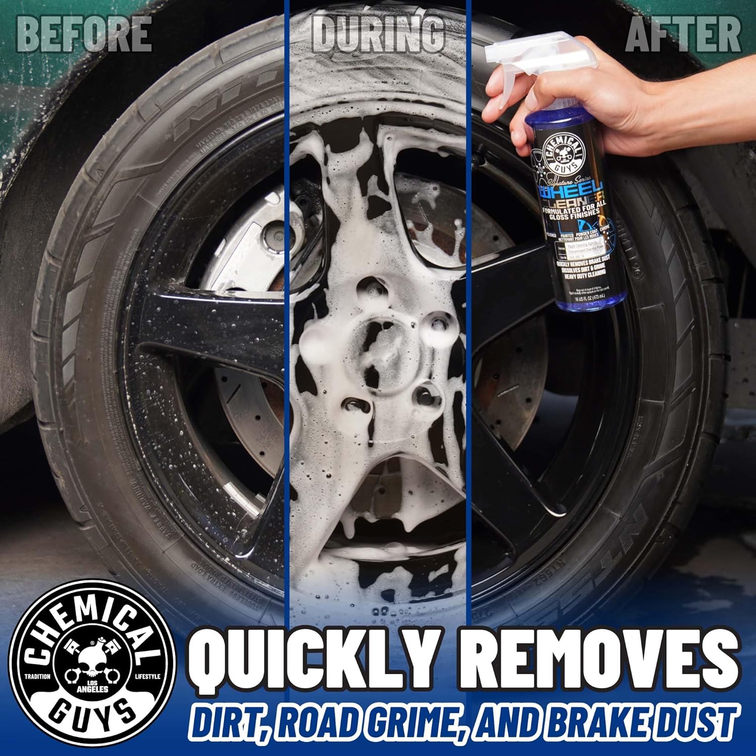 Chemical Guys Wheel Cleaner Spray Signature Series - Safe for Gloss Finishes, Chrome, Painted, Powder-Coated, and Clear-Coated Wheels - Removes Brake Dust and Road Grime - 16 oz