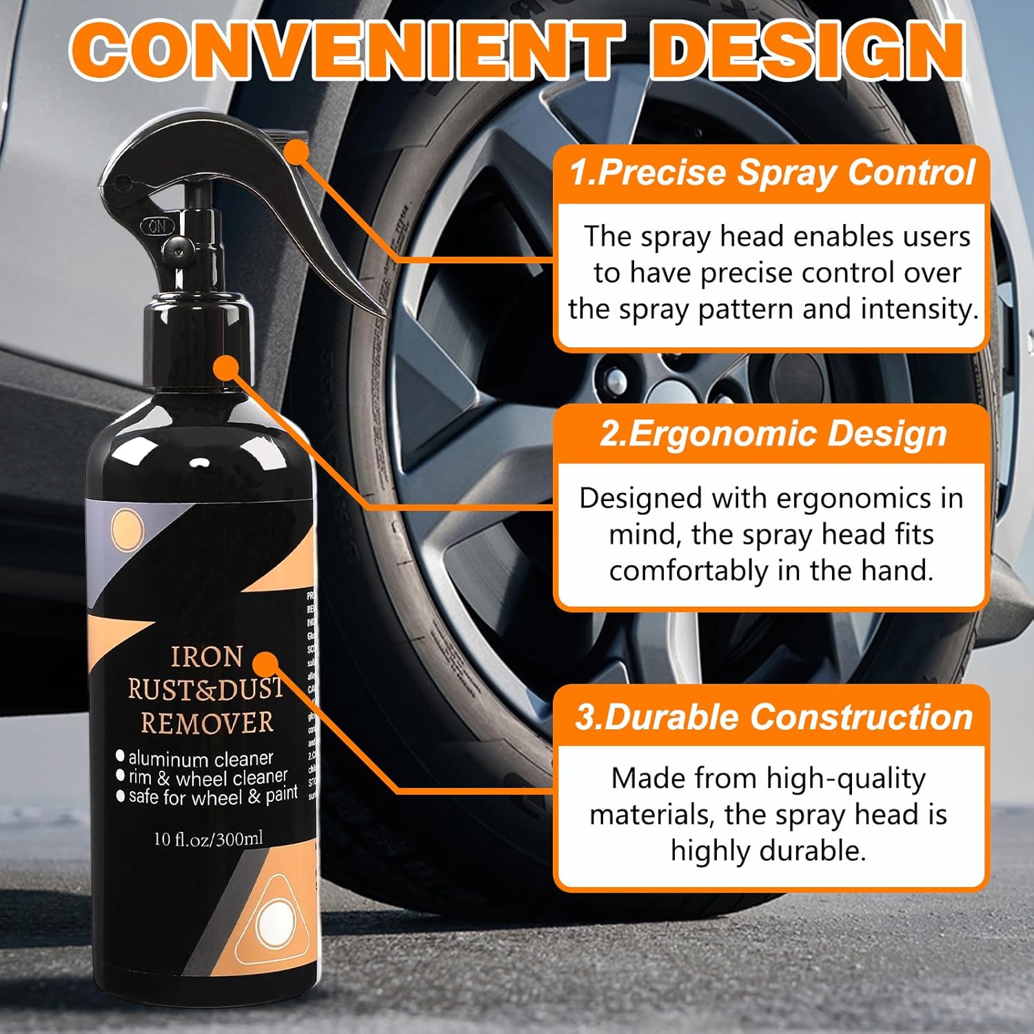 Alternative view of Rim & Wheel Cleaner Spray, Iron Rust & DUST Remover, Purple Color Changing Iron Remover, Rust for Most Wheel