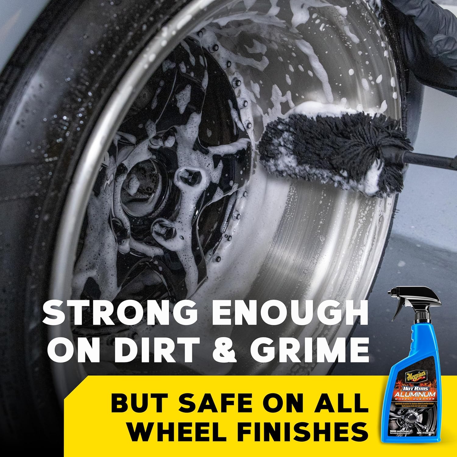Alternative view of Meguiar's Hot Rims Aluminum Wheel Cleaner, Deep Foaming Rim Cleaner Spray Formulated to Effectively Clean Uncoated Polished Aluminum, Anodized, and Powder-Coated Wheels, 24 Oz