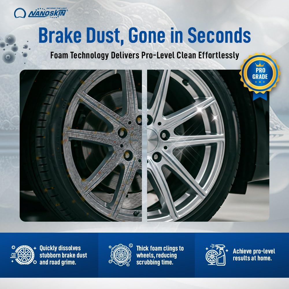 Alternative view of Nanoskin Non Acid Professional Wheel & Tire Cleaner 1 Gallon u2013 Works with Brush | Car Wash Cleaning Spray for Detailing | Removes Brake Dust, Oil, Dirt, Light Corrosion