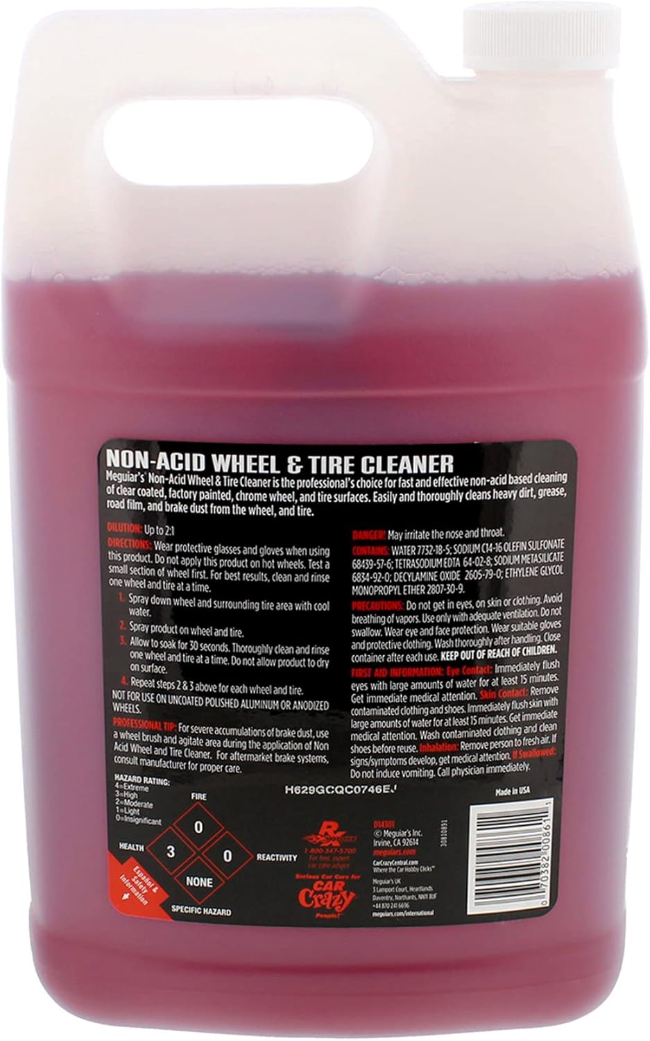 Alternative view of Meguiar's D14301 Non Acid Tire and Wheel Cleaner, Pre-Diluted, No Mixing Required Car Wheel Cleaner - 1 Gallon Wheel Cleaner 128 Fl Oz