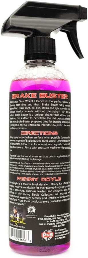 P&S Professional Detail Products - Brake Buster Wheel Cleaner - Non Acid, Removes Brake Dust, Oil, Dirt, Light Corrosion (1 Pint)