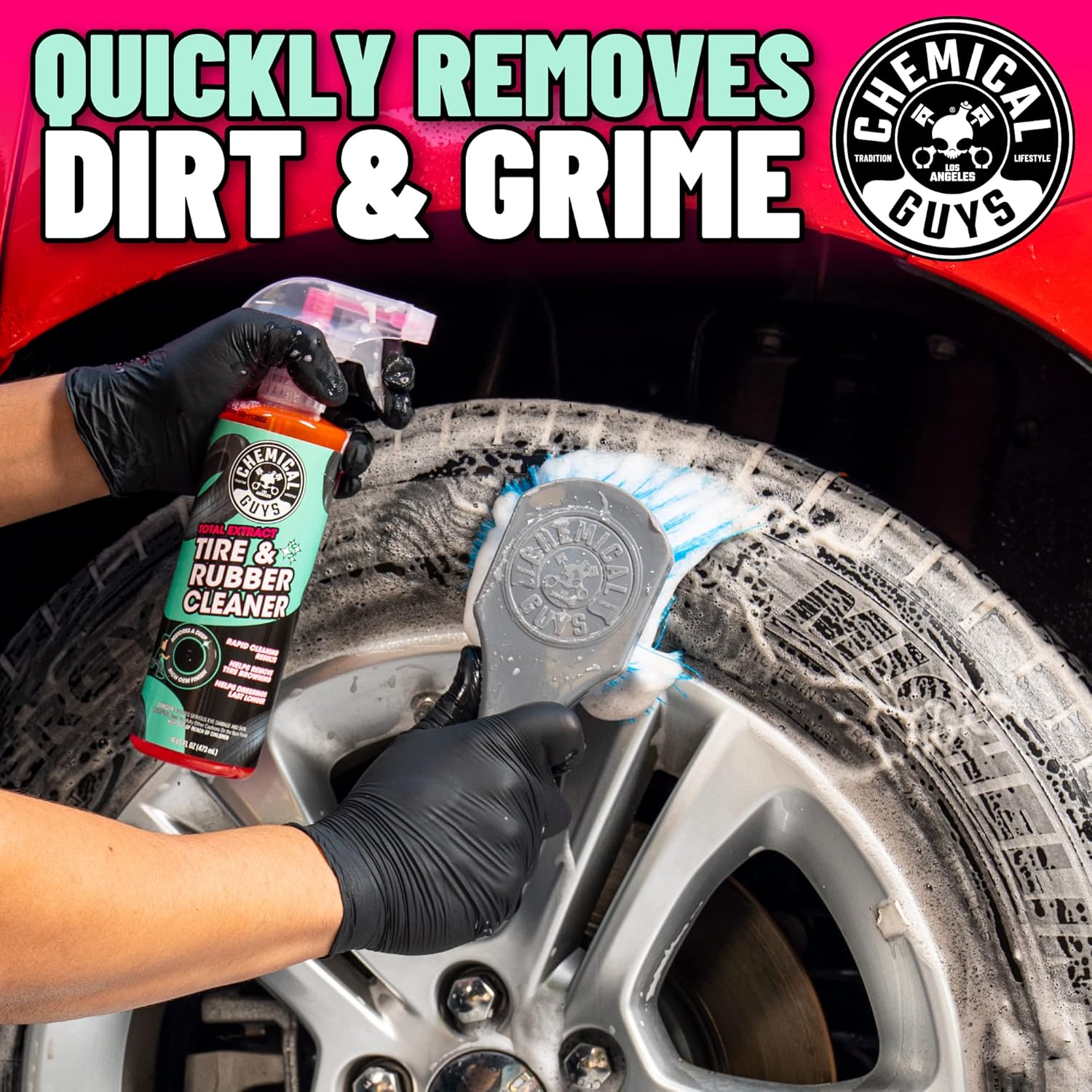 Chemical Guys CLD30216 Total Extract Tire & Rubber Cleaner, Safe for Cars, Trucks, SUVs, Motorcycles, RVs & More, 16 fl oz