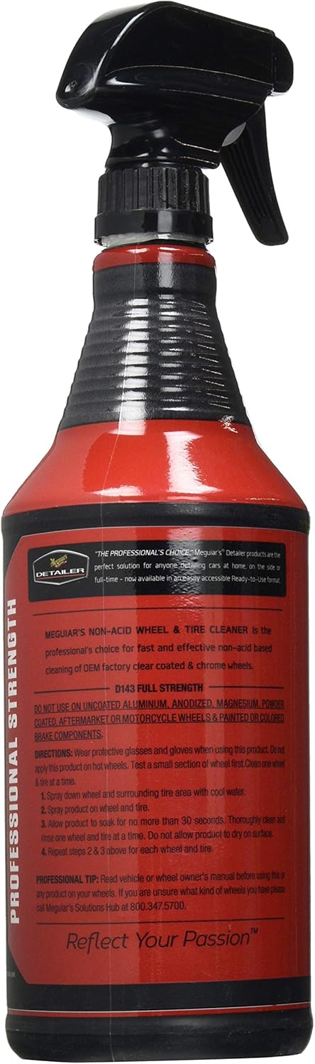 Meguiar's Non Acid Wheel & Tire Cleaner, Drtu14332, 32 oz, 6 Bottles/Case - Image 3