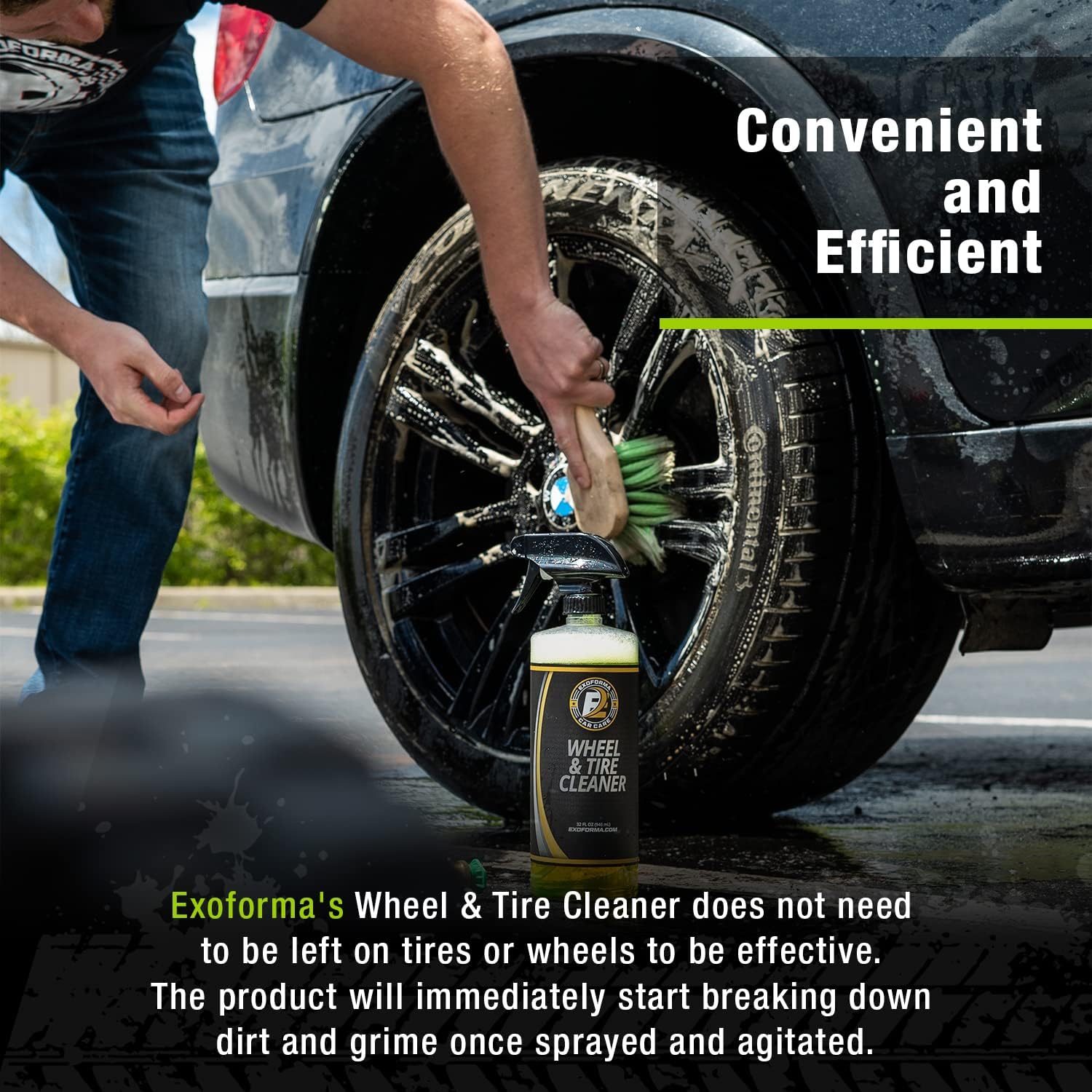 Alternative view of ExoForma Wheel & Tire Cleaner - Removes Built-Up Brake Dust, Dirt & Grime - Improves Dressing Performance - 2-in-1 Formula - Chosen by Pros (16 FL Oz)