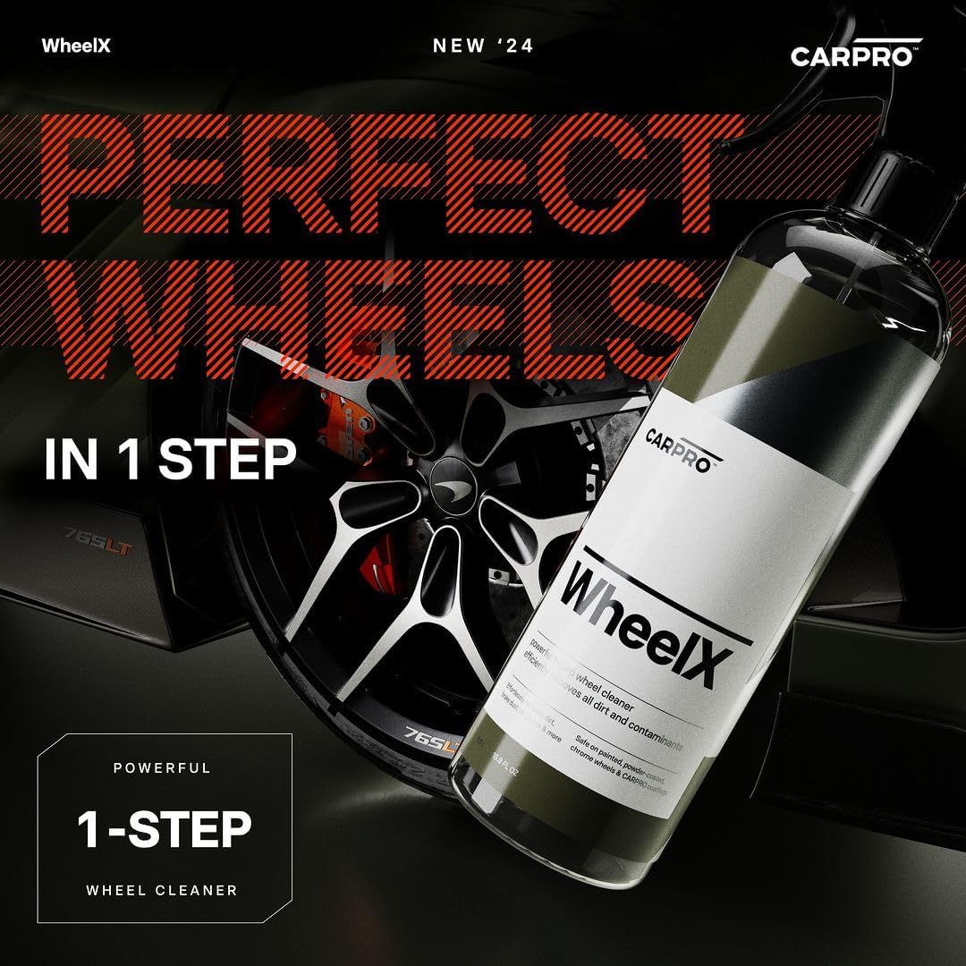 CARRO WheelX Wheel & Tire Cleaner Spray for Car Detailing - Professional 1-Step Formula, Safe on Chrome & Powder Coated Wheels, Rims, Calipers - Removes Dirt, Brake Dust, Grease - 500ml (17 fl oz)