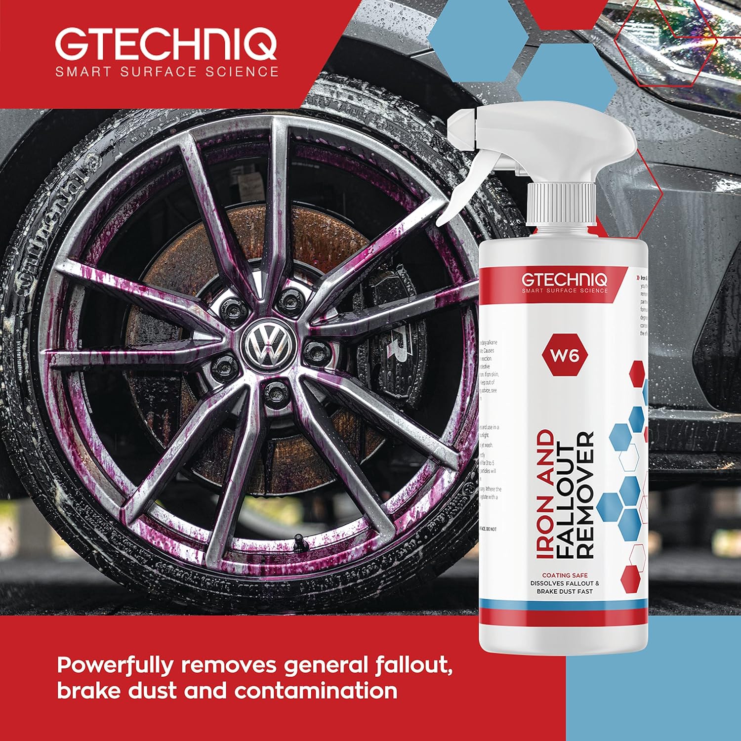 Alternative view of Gtechniq W6 Iron Removing Wheel & Paint Cleaner for Cars 16.9 fl oz | Powerful Iron and Fallout Remover, Dissolves Contaminants Safely, Protects Paintwork and Wheels