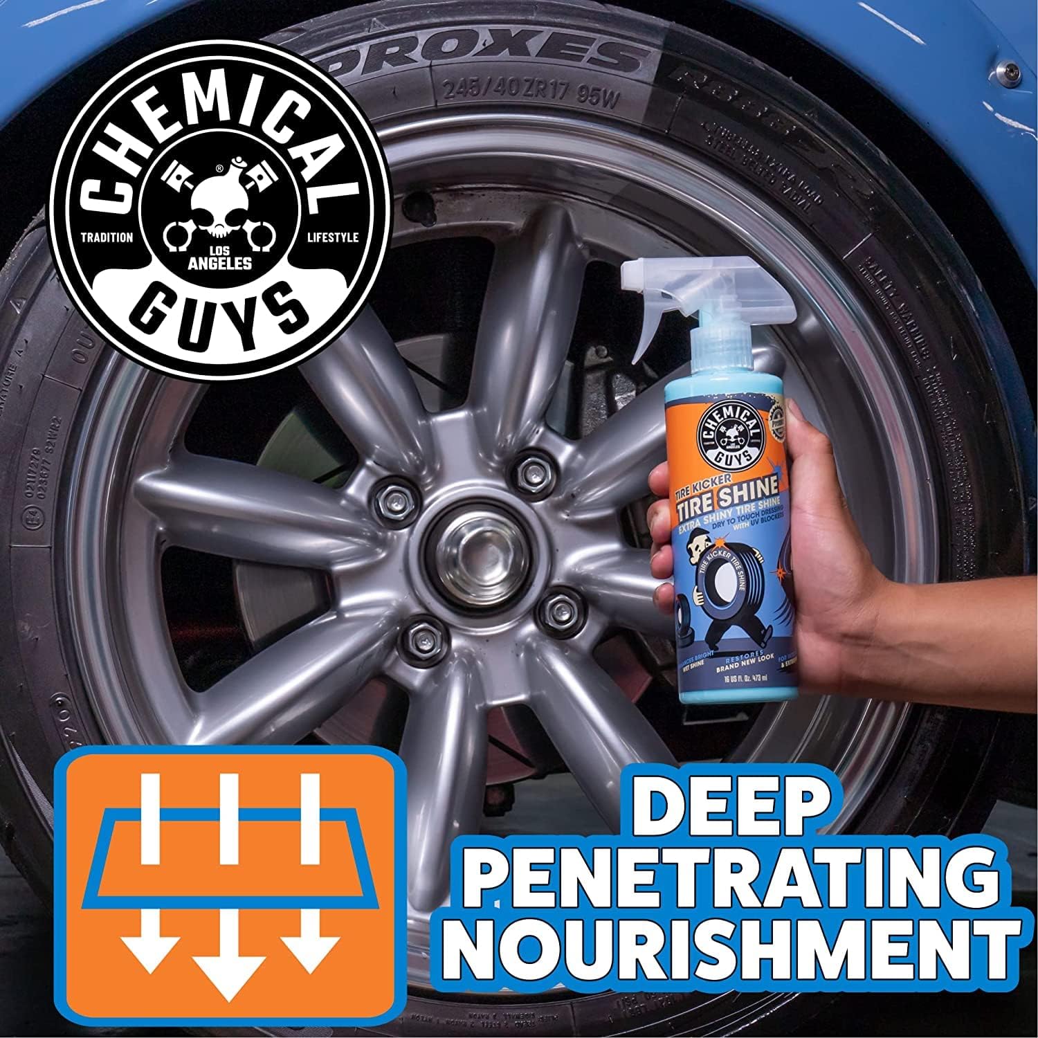 Alternative view of Chemical Guys Tire Kicker Sprayable Extra Glossy Tire Shine Spray, Dry-to-Touch Dressing - Restores Wet Look to Rubber, Vinyl, and Plastic, Safe for Cars, Trucks, Motorcycles, RVs, and More - 16 oz