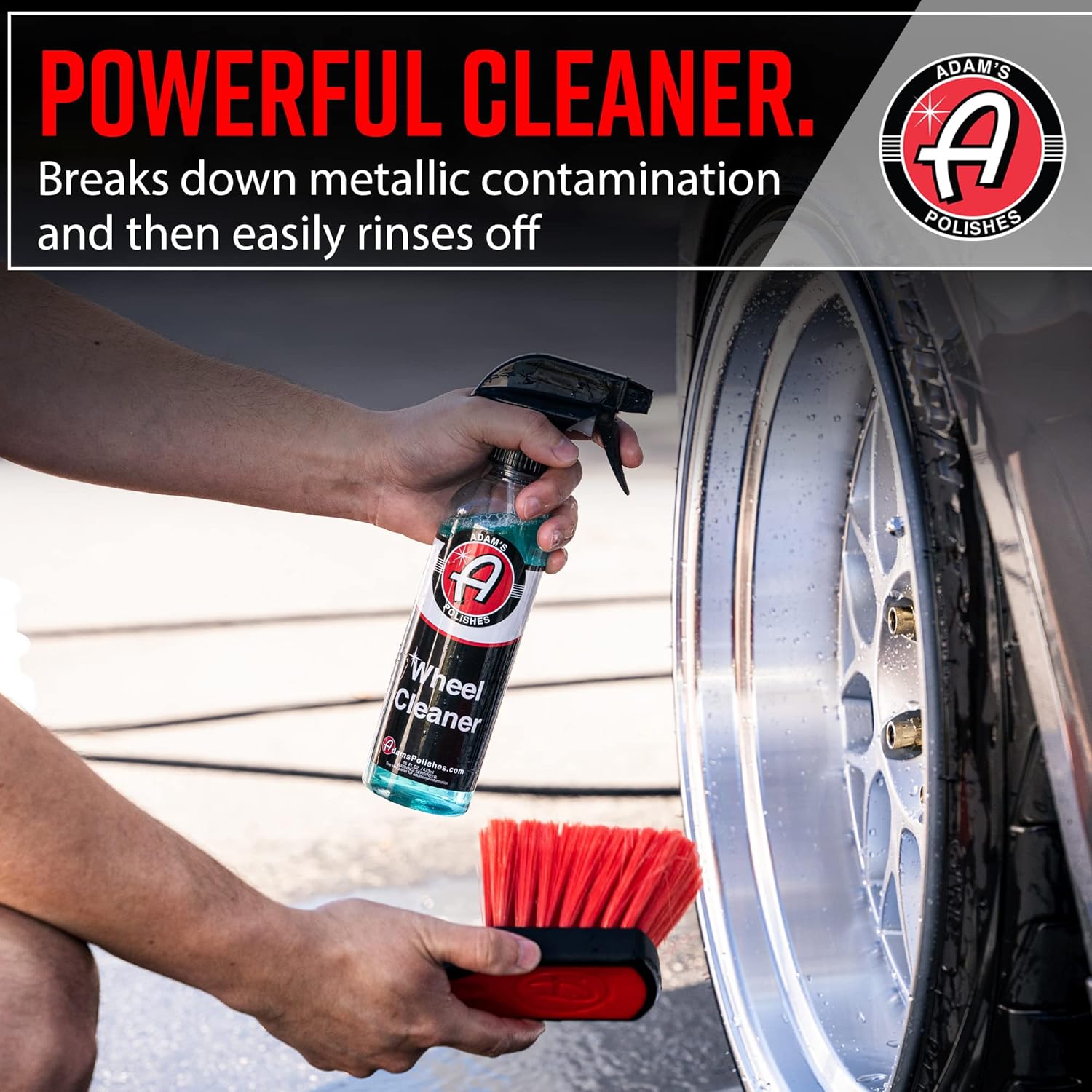 Alternative view of Adam's Polishes Wheel Cleaner 16oz - Tough Wheel Cleaning Spray for Car Wash Detailing | Rim Cleaner & Brake Dust Remover | Safe On Chrome Clear Coated & Plasti Dipped Wheels | Use w/Wheel Brush