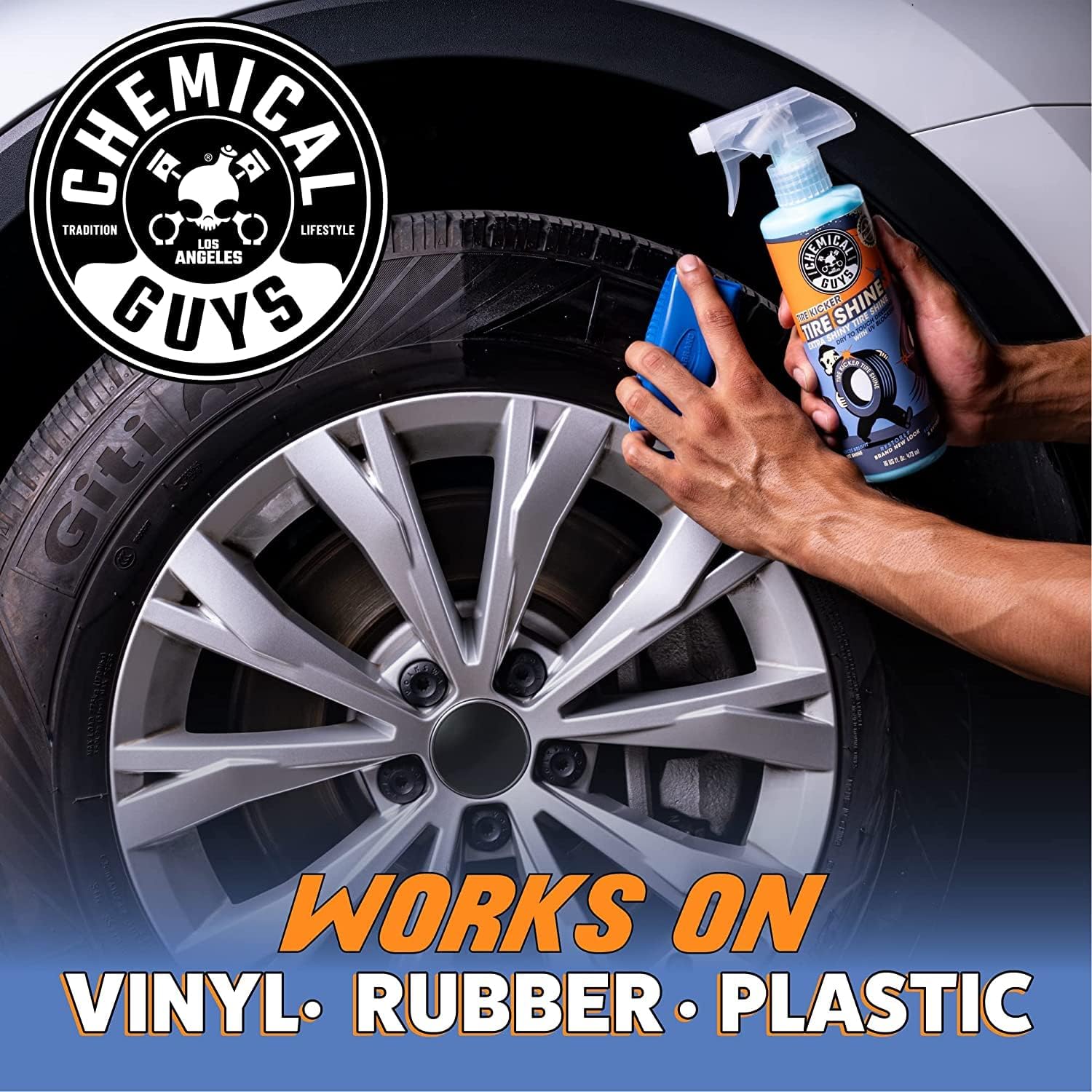 Chemical Guys Tire Kicker Sprayable Extra Glossy Tire Shine Spray, Dry-to-Touch Dressing - Restores Wet Look to Rubber, Vinyl, and Plastic, Safe for Cars, Trucks, Motorcycles, RVs, and More - 16 oz - Image 4