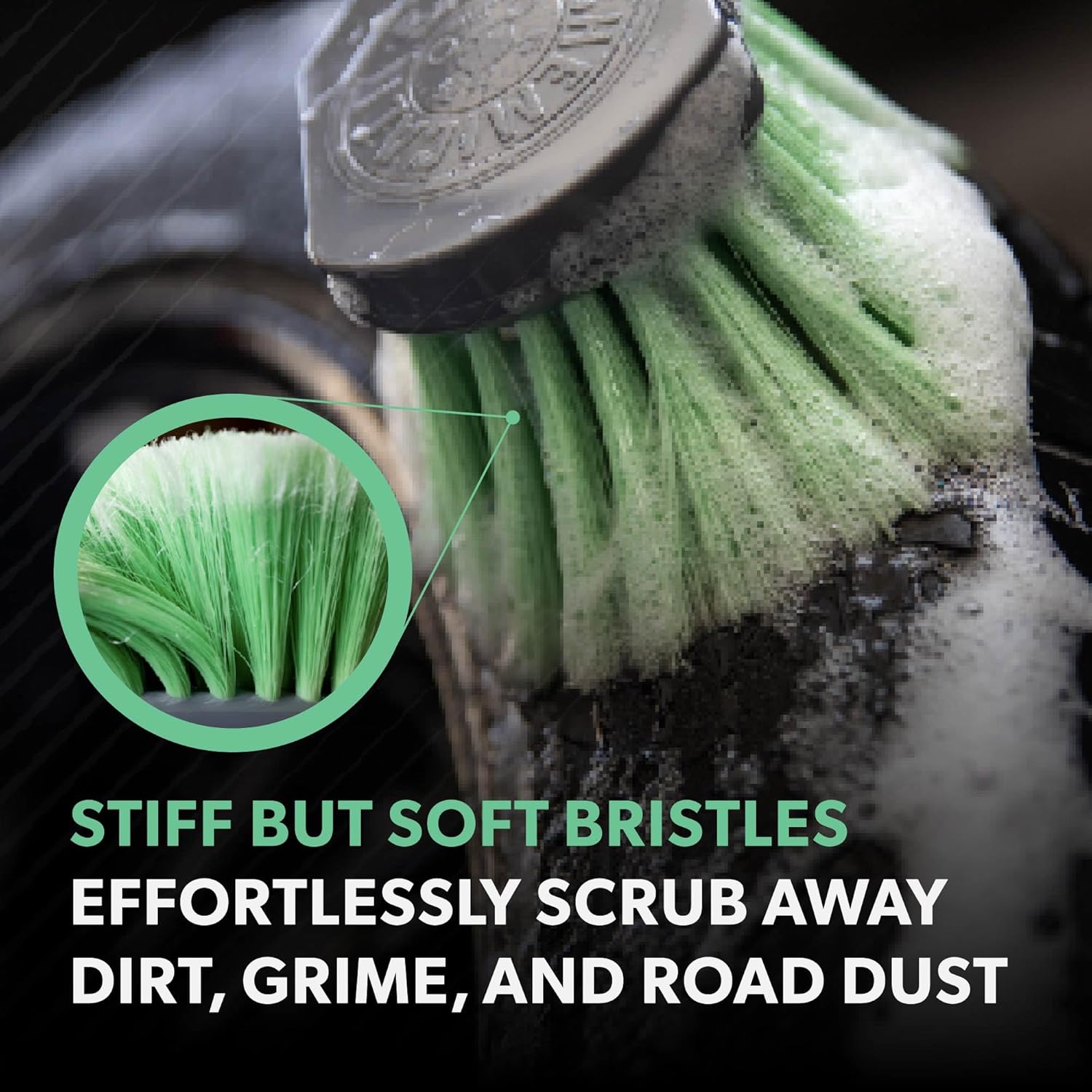 Alternative view of Chemical Guys Wheelie All Exterior Surface and Wheel Brush, Wheel Cleaner Brush with Soft Bristles, Safe Cleaning of Rims, Tires, and Exterior Surfaces on Cars, Trucks, Motorcycles, RVs, & More, Green