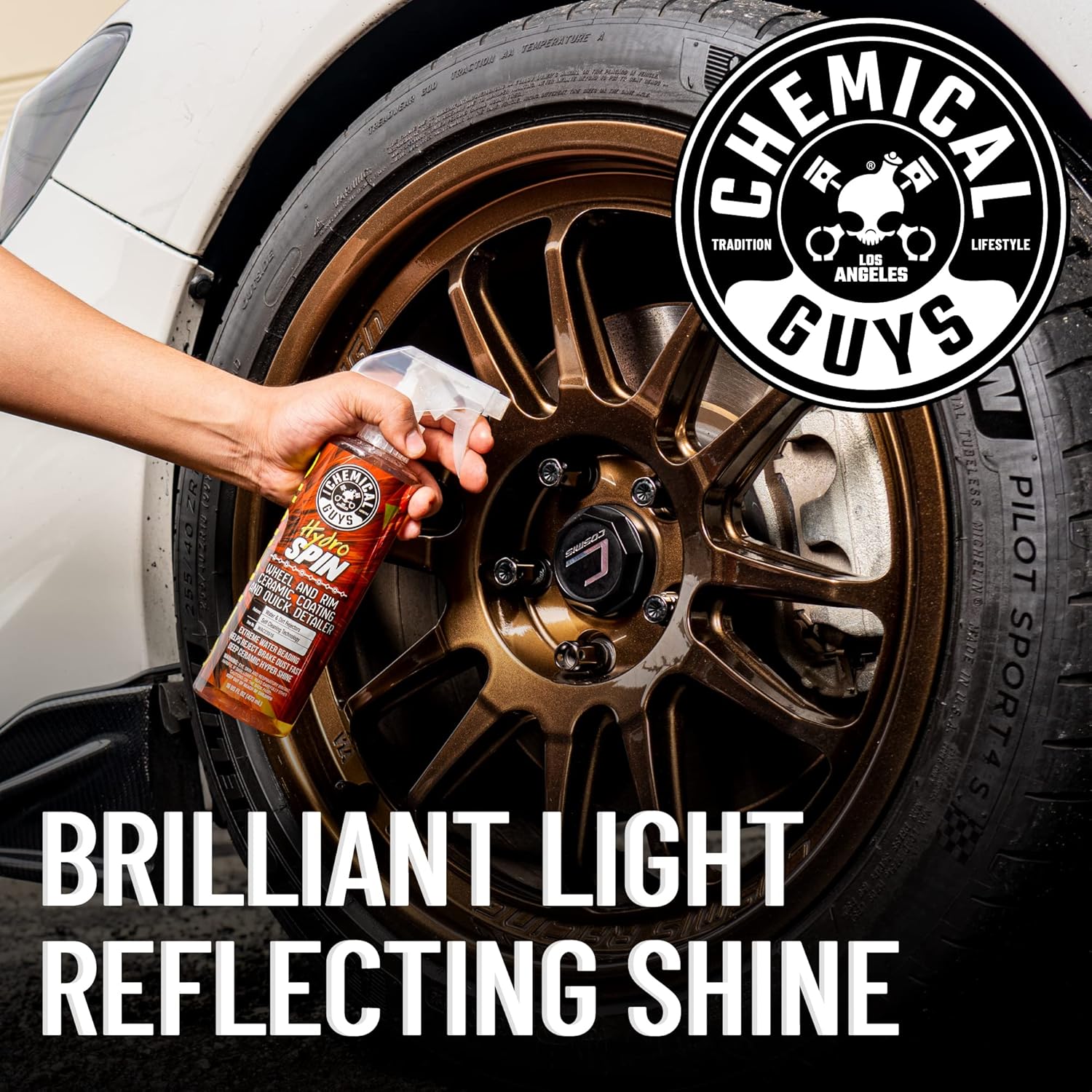 Alternative view of Chemical Guys HydroSpin Wheel & Rim Ceramic Coating and Quick Detailer Spray - 16 oz Spray Protects Wheels, Rims & Brake Parts with Hydrophobic Ceramic Shine - Safe for Cars, Trucks, SUVs, Motorcycles