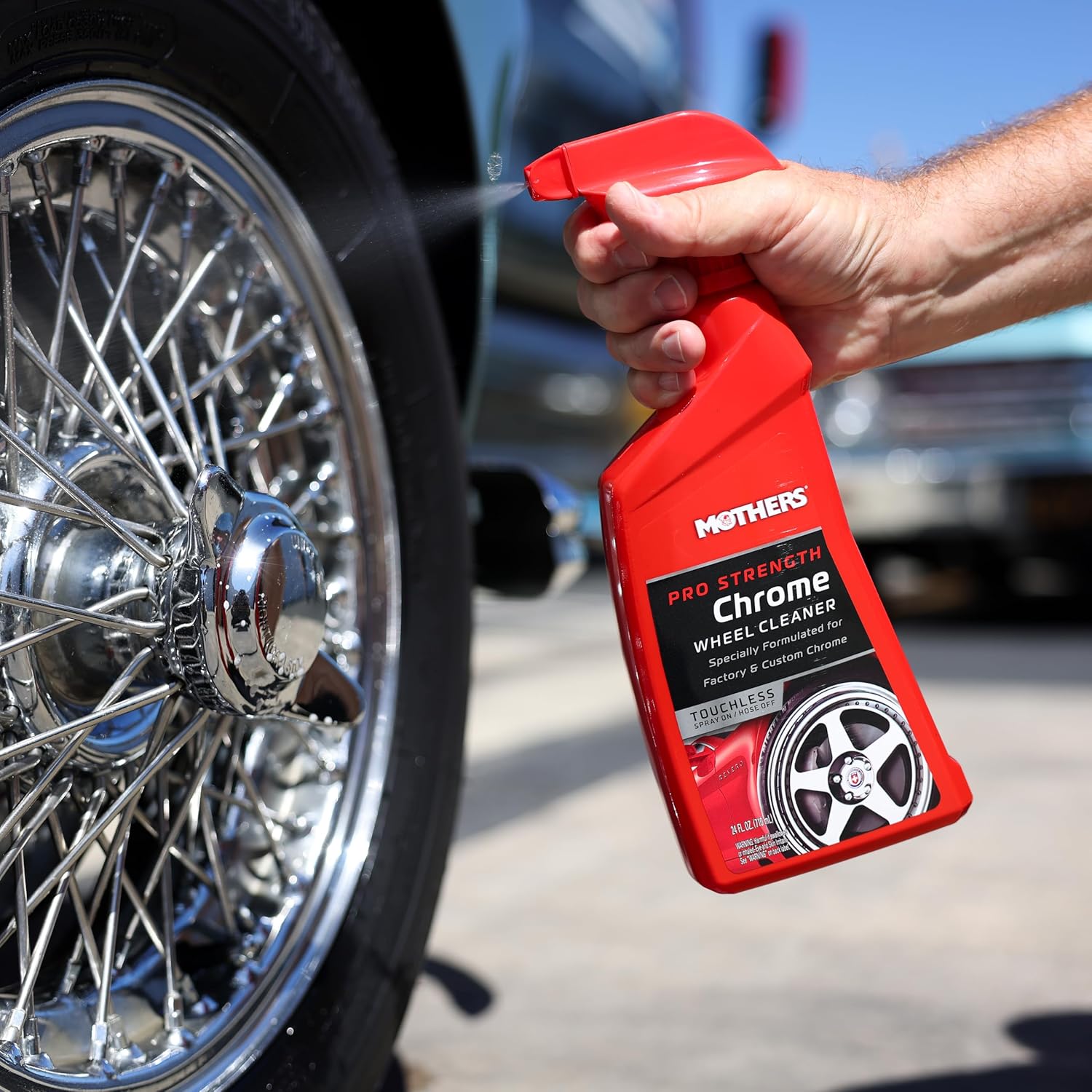 Alternative view of Mothers Pro-Strength Chrome Wheel Cleaner, 24 oz. u2014 Safely Cleans Chrome & Roughcast Aluminum Mag Wheels, Removes Brake Dust, Grease, Dirt & Grime with Easy Spray-On, Hose-Off Formula (05824)