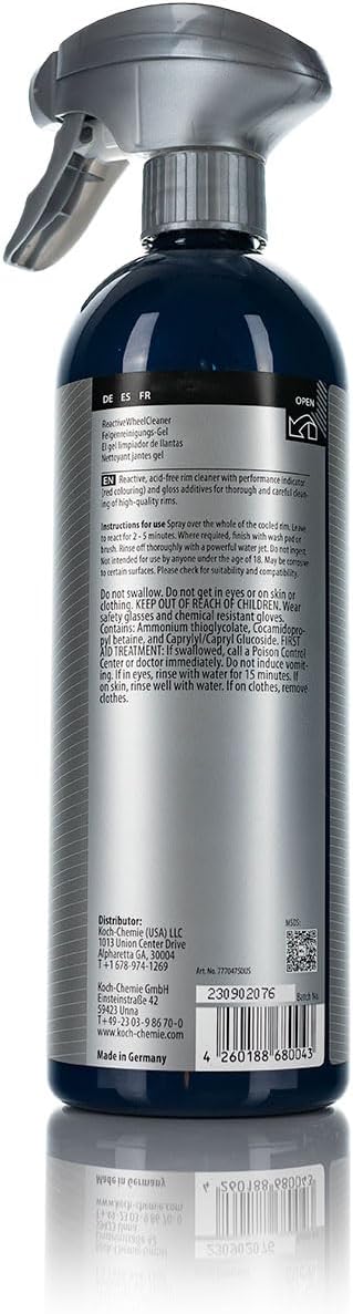 KOCHCHEMIE - Prosumer Line - Reactive Wheel Cleaner - 750ml - Non-Acid Wheel Cleaner Safe for All Wheel Types