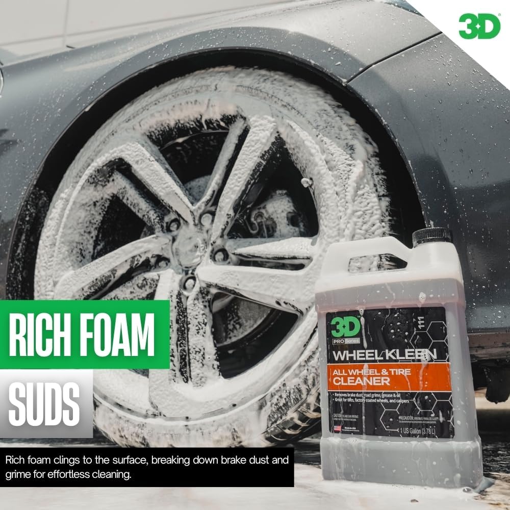 Alternative view of 3D Wheel Kleen - High-Foaming Wheel & Tire Cleaner, Removes Brake Dust, Road Grime & Grease, Safe for All Factory Wheels & Calipers, Professional-Grade - 1 Gallon