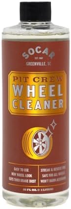 SOCAR Pit Crew Wheel Cleaner - 16 fl oz Removes Brake Dust, Road Dirt, Grime. Professional Strength Powerful Formula. Safe for Aluminum, Chrome, Alloy Wheels, Brake Components