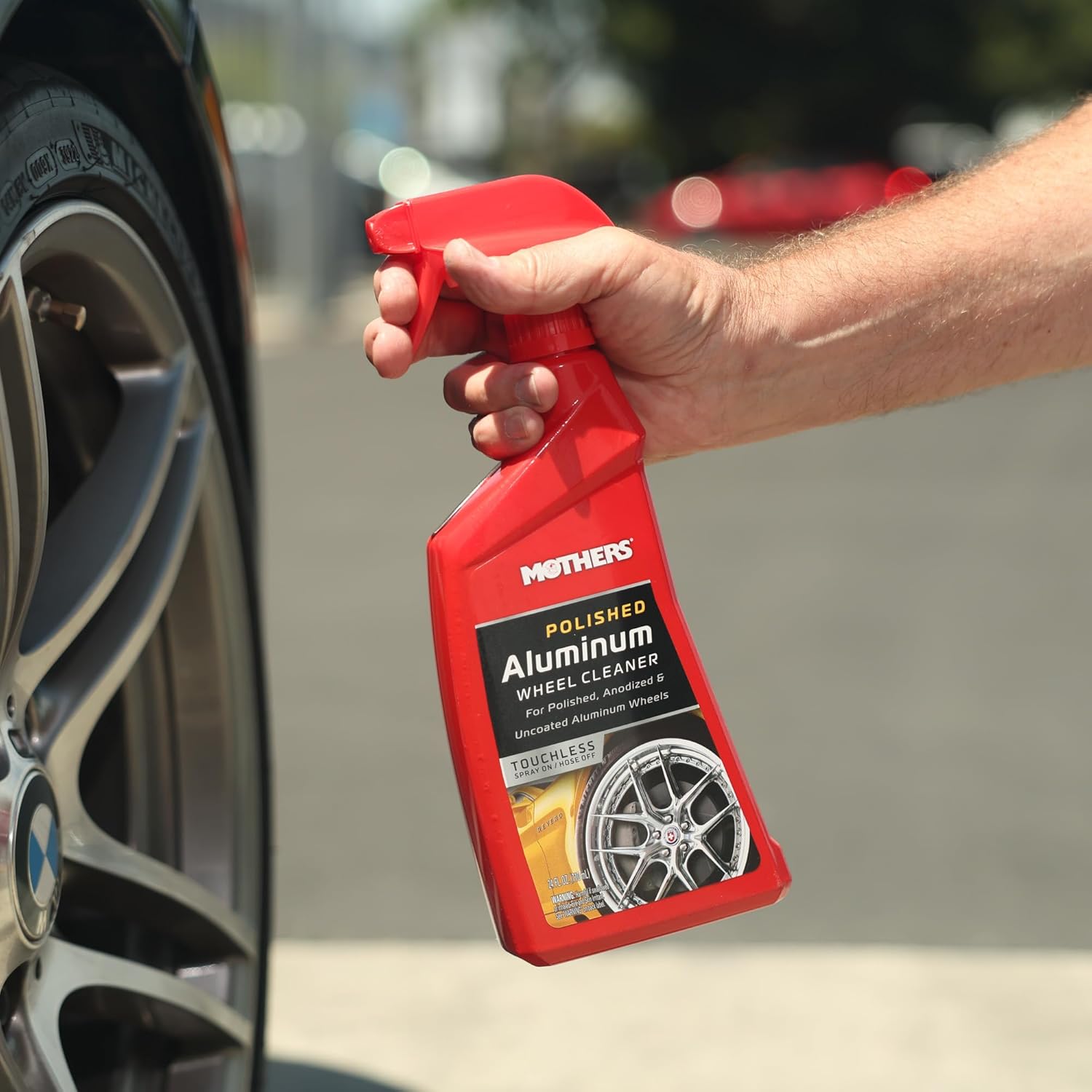 Alternative view of Mothers Polished Aluminum Wheel Cleaner, 24 oz. u2014 Safely Cleans Uncoated Polished Aluminum & Anodized Wheels, Removes Brake Dust, Grease, Dirt & Grime, with Easy Spray-On, Hose-Off Formula (06024)