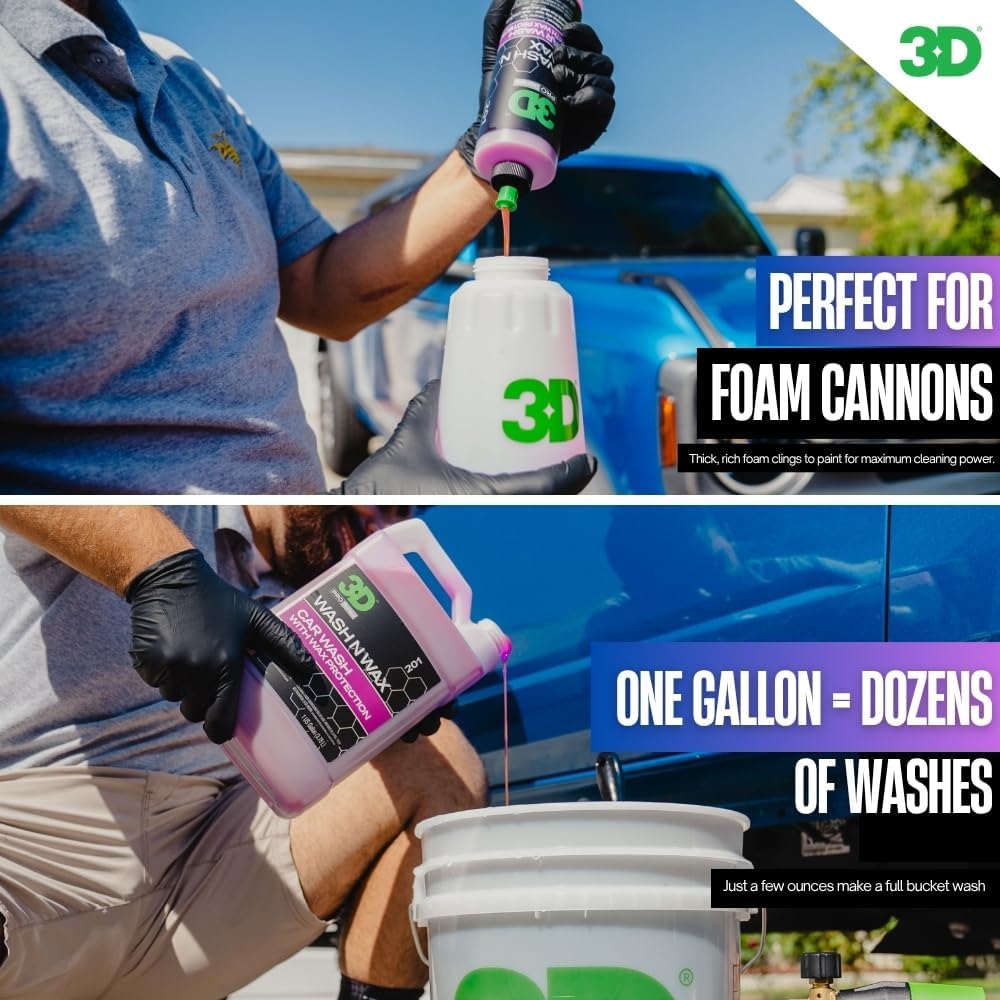 Alternative view of 3D Wash N Wax Car Wash Soap - pH Balanced, Easy Rinse, Scratch Free Soap with Wax Protection - 1 Gallon